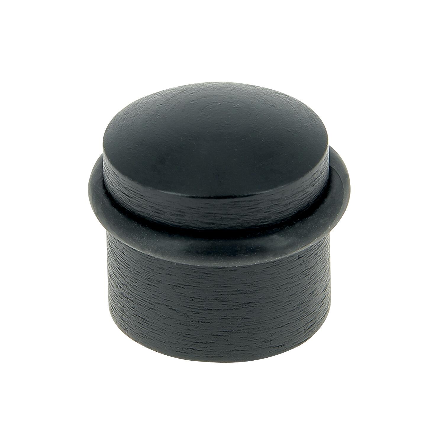 Lot de 4 butées de porte à poser bois LINEA BERTOMANI noir, ⌀3.5 x H.3.5 cm - 4