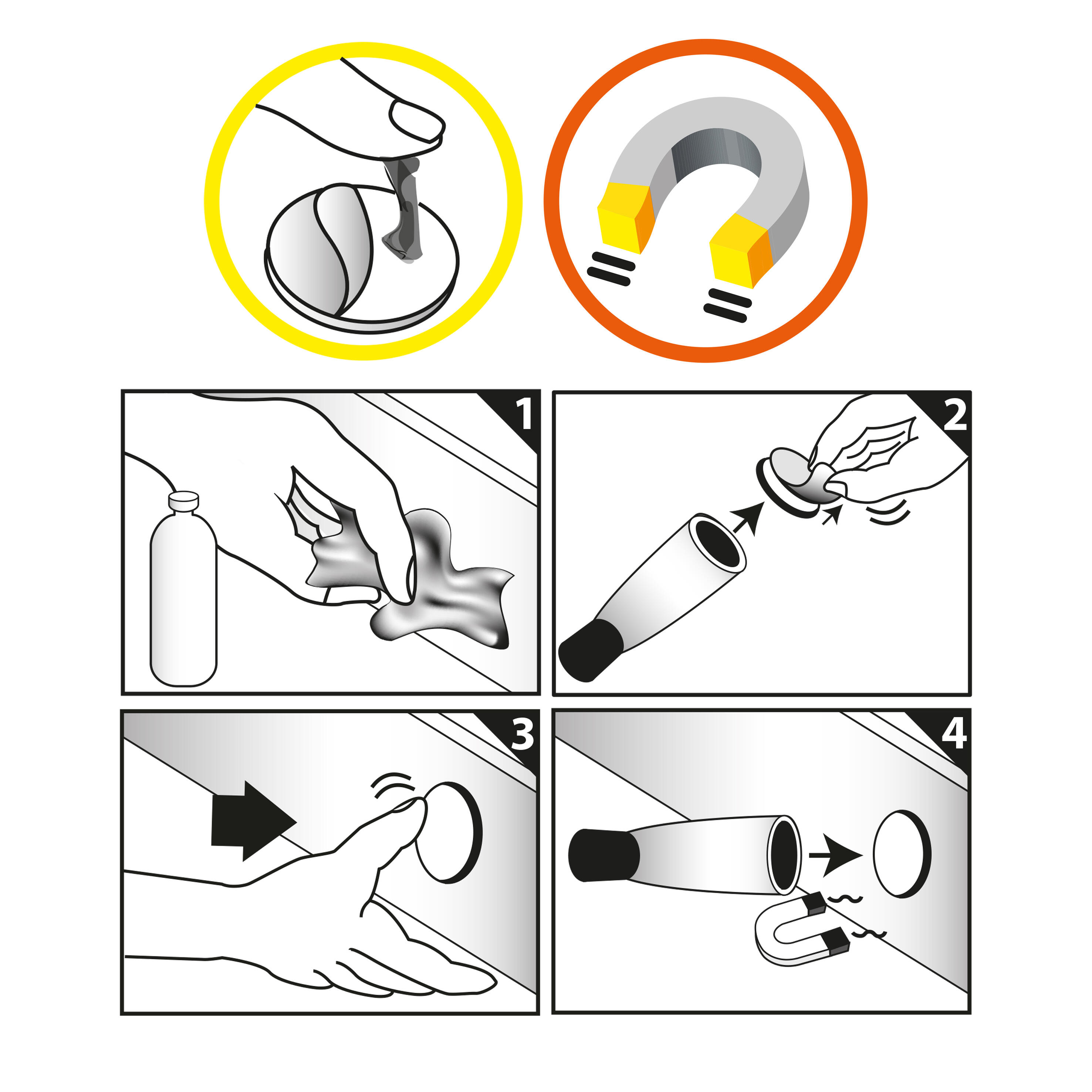 Butée de porte magnétique LINEA BERTOMANI blanc, ⌀3 x L.8.5 x H.3 cm - 6