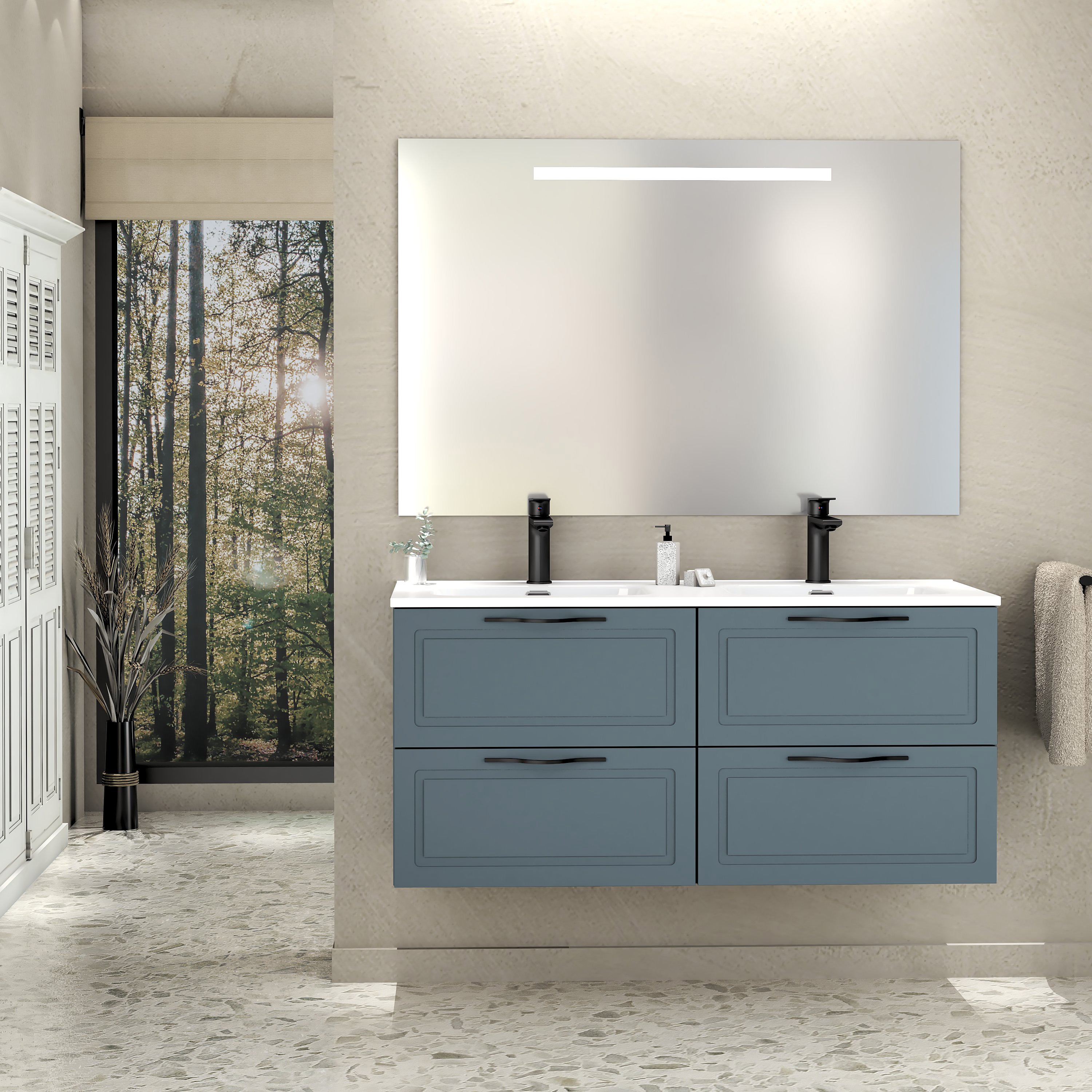 Conjunto de baño suspendido alba 4c 120 cm indigo