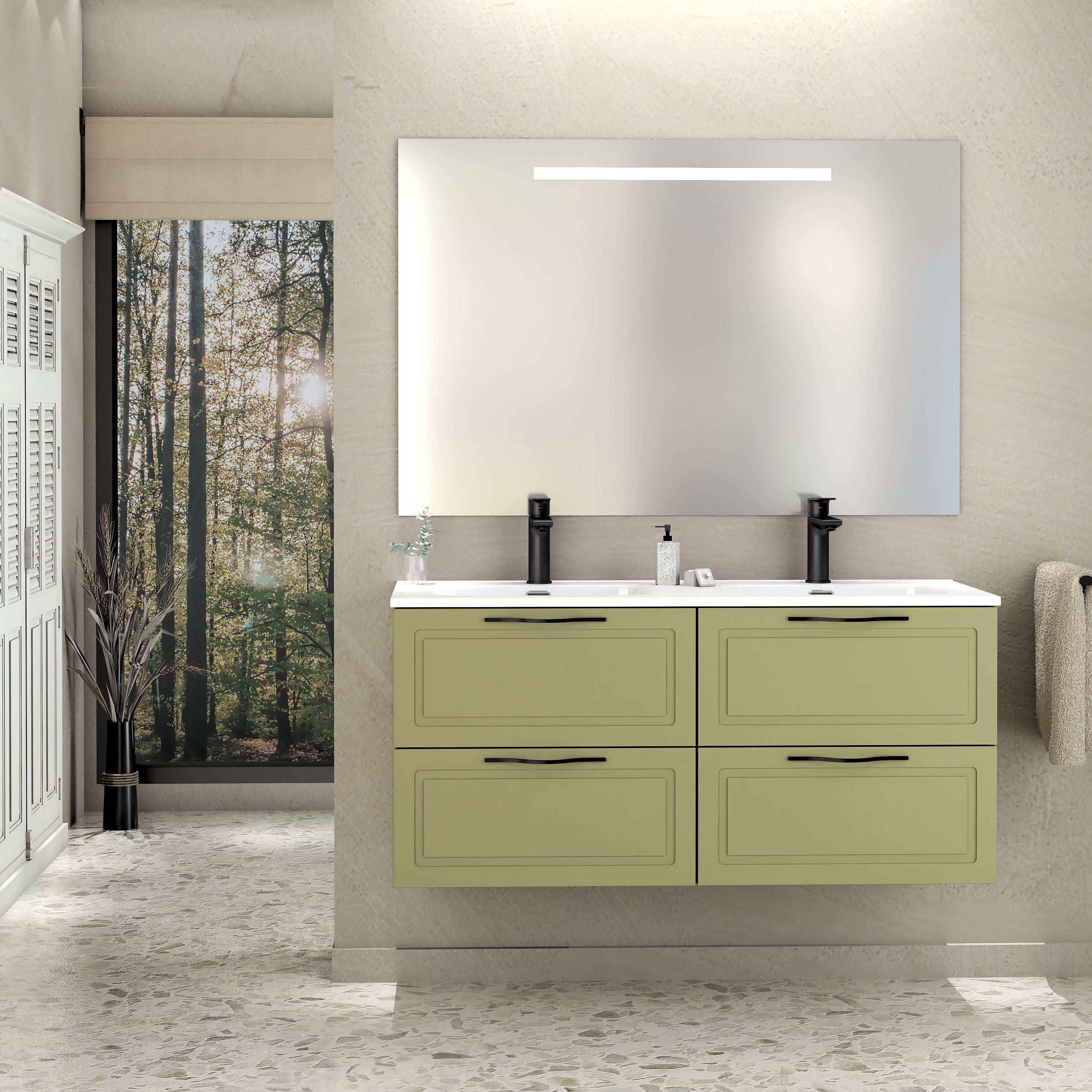 Conjunto de baño suspendido alba 4c 120 cm blanco