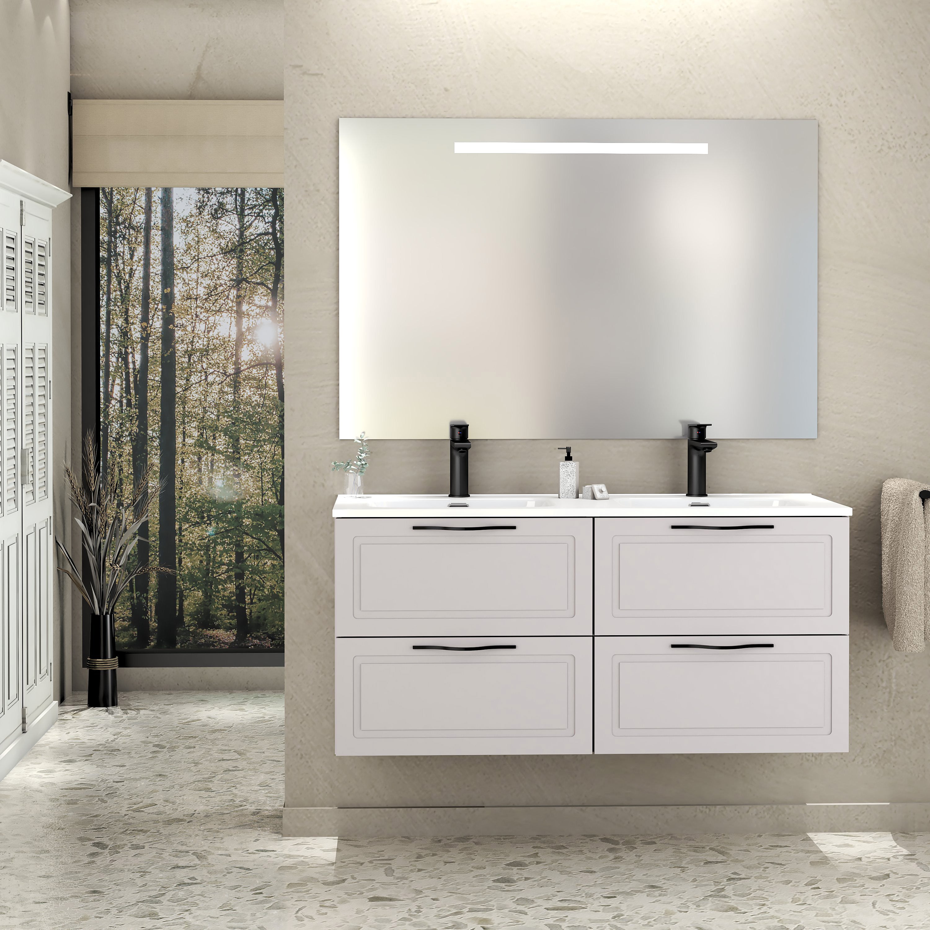 Conjunto de baño suspendido alba 4c 120 cm nube