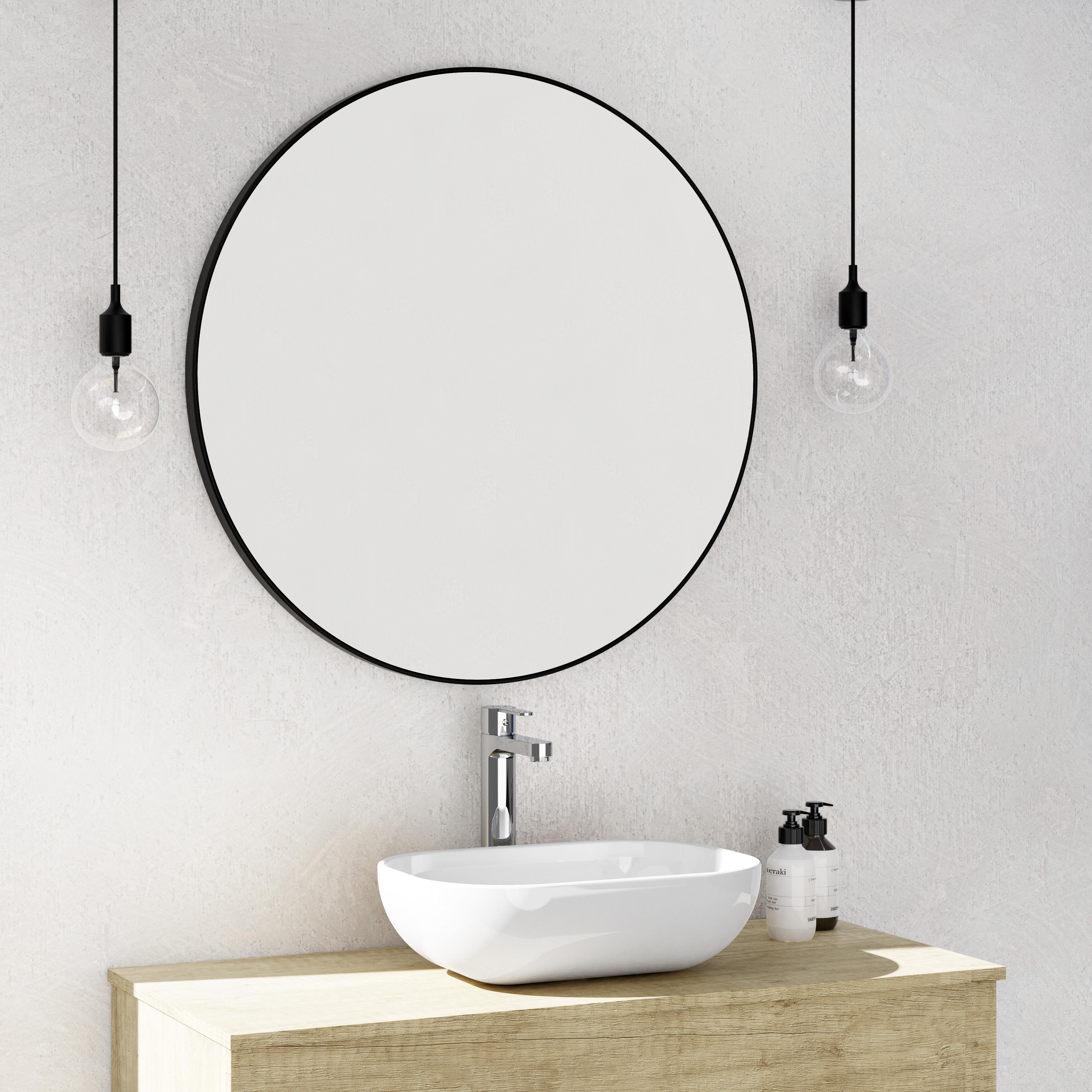 Espejo de baño Black Round 80cm en color negro - 3