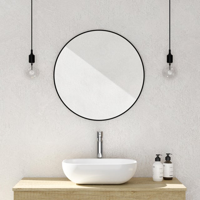 Espejo de baño Black Round 60cm en color negro