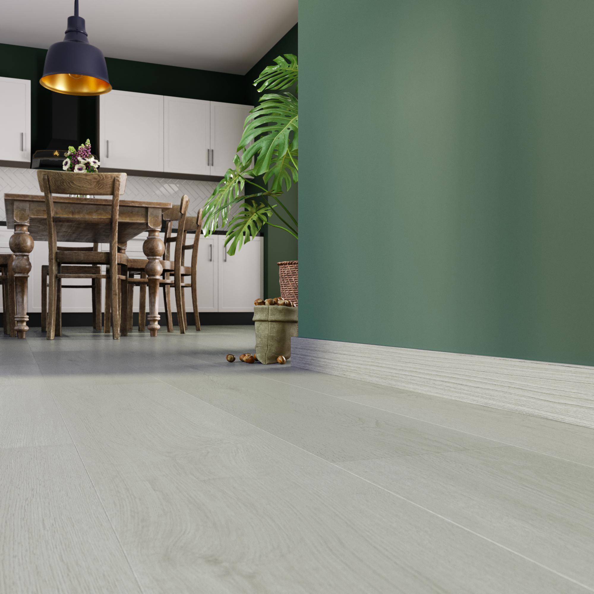 Battiscopa con passacavo STIQ XL 810 WOOD DECOR 010 ARTENS in polistirene beige Sp 15 mm x H 8 x L 240 cm / 2.4 m - 2