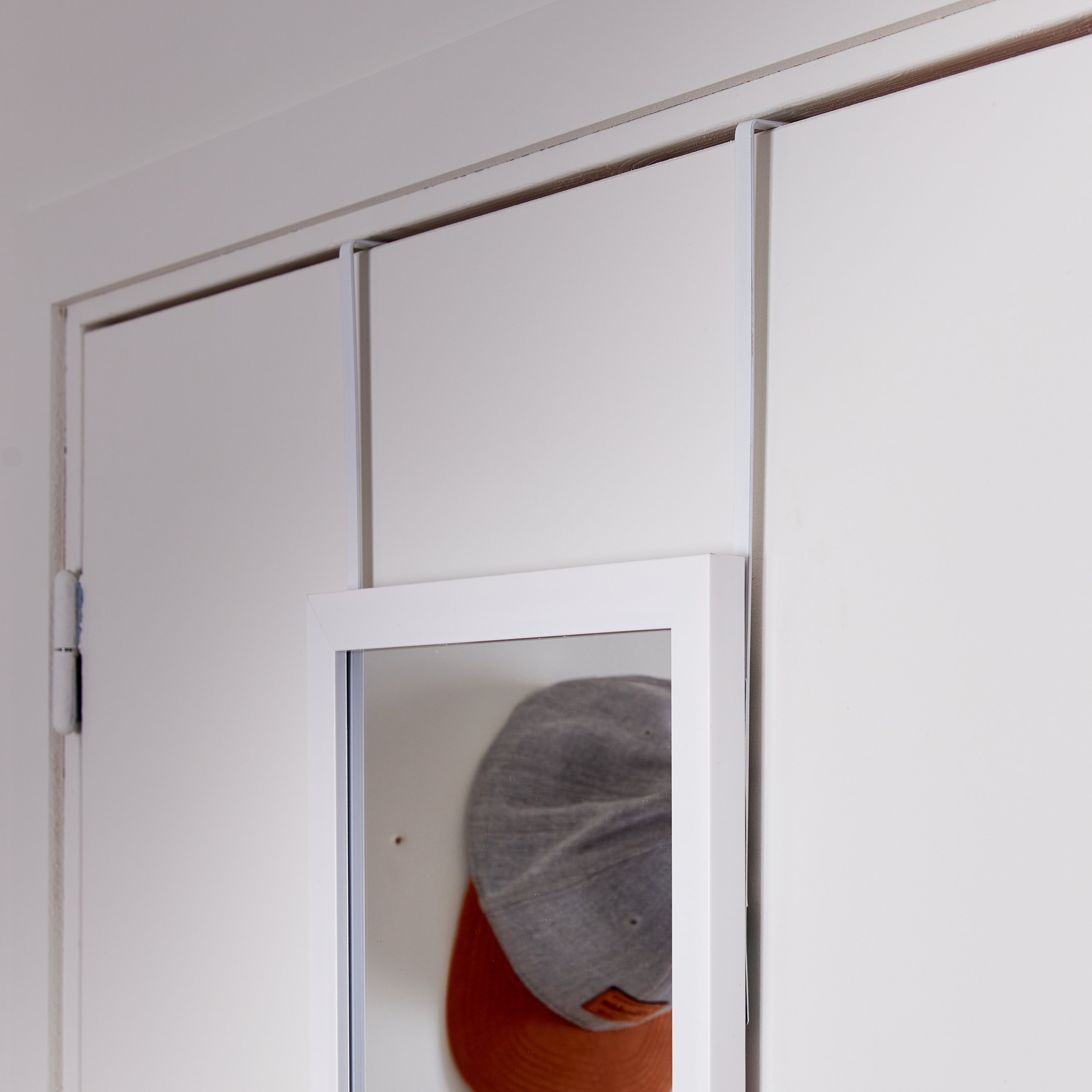 Espejo enmarcado para puerta rectangular poliestireno blanco brillante INSPIRE de 30 x120 cm - 5