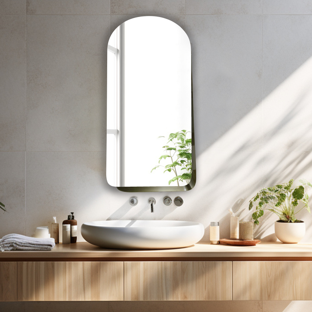 Miroir arche Brilia laiton INSPIRE, l.40.2 x H.78.2 cm