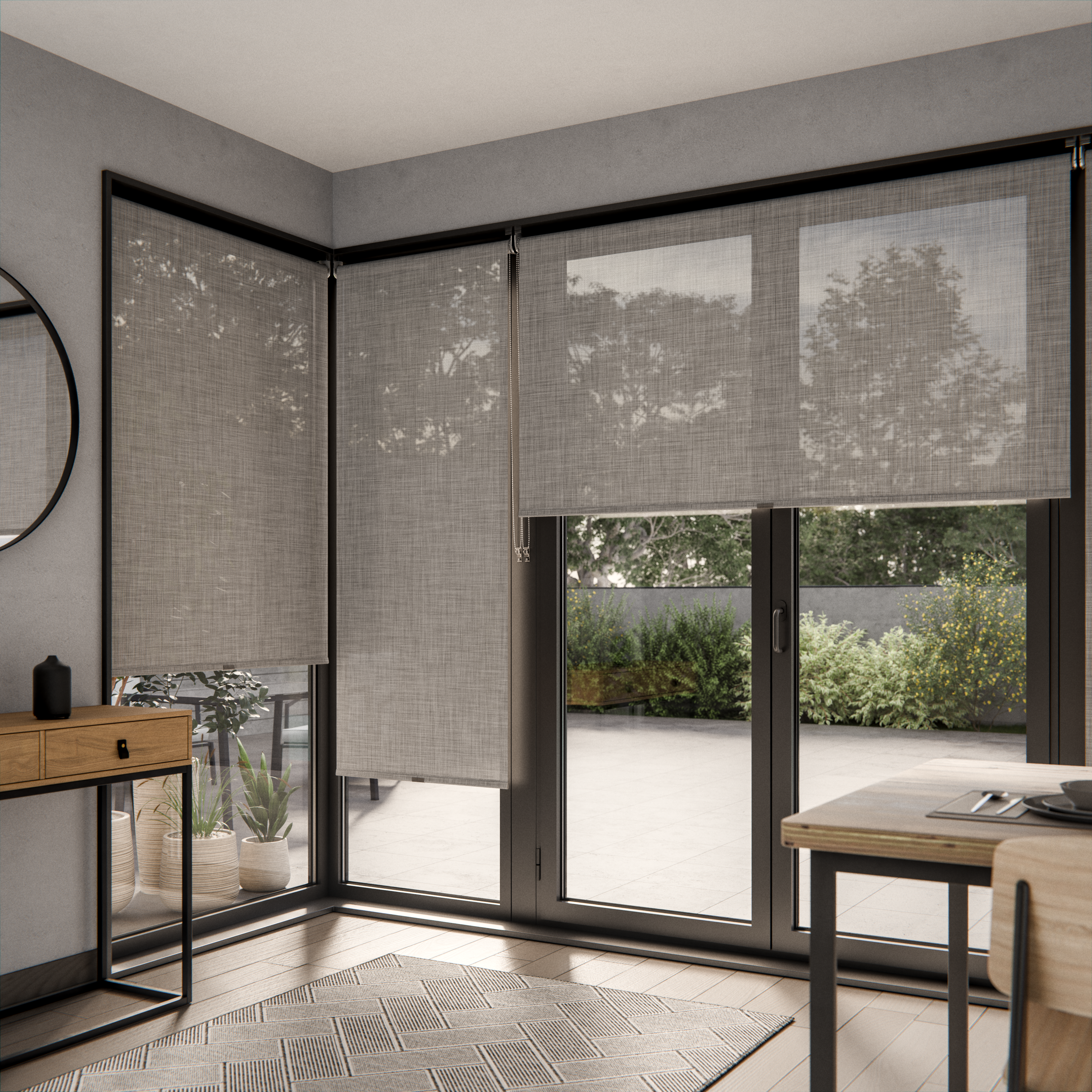 Estor enrollable screen 10% térmico Puebla de 105x250 poliéster liso gris granito INSPIRE con cadena - 14