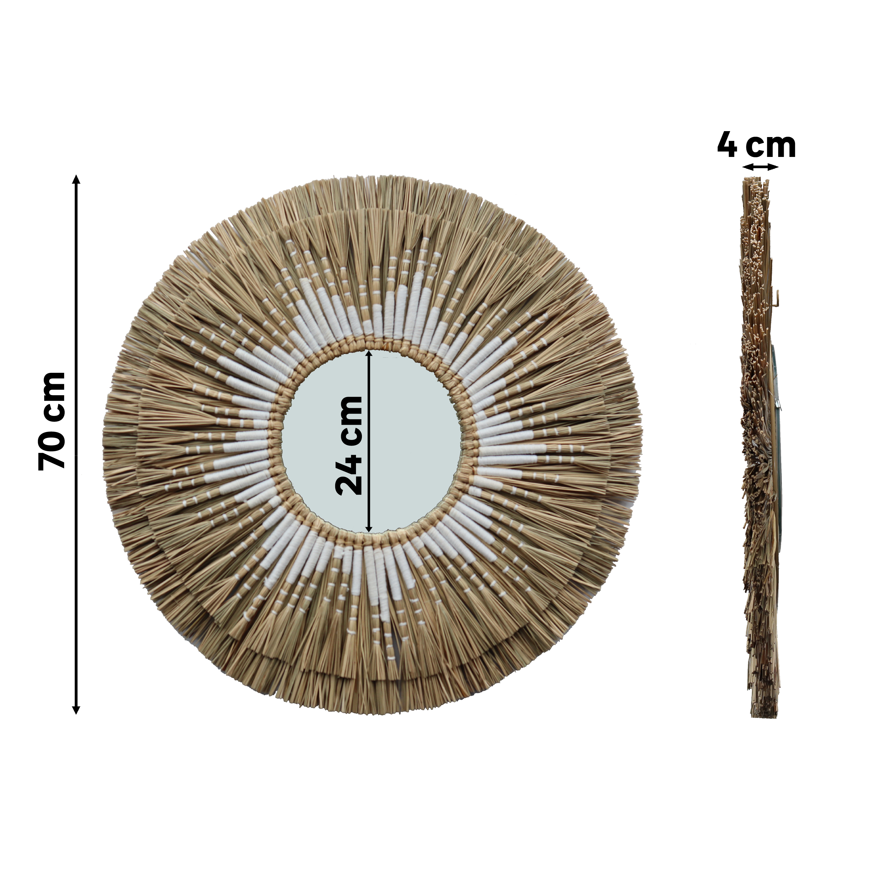 Miroir rond rotin naturel Soleia INSPIRE diam.70 cm - 6