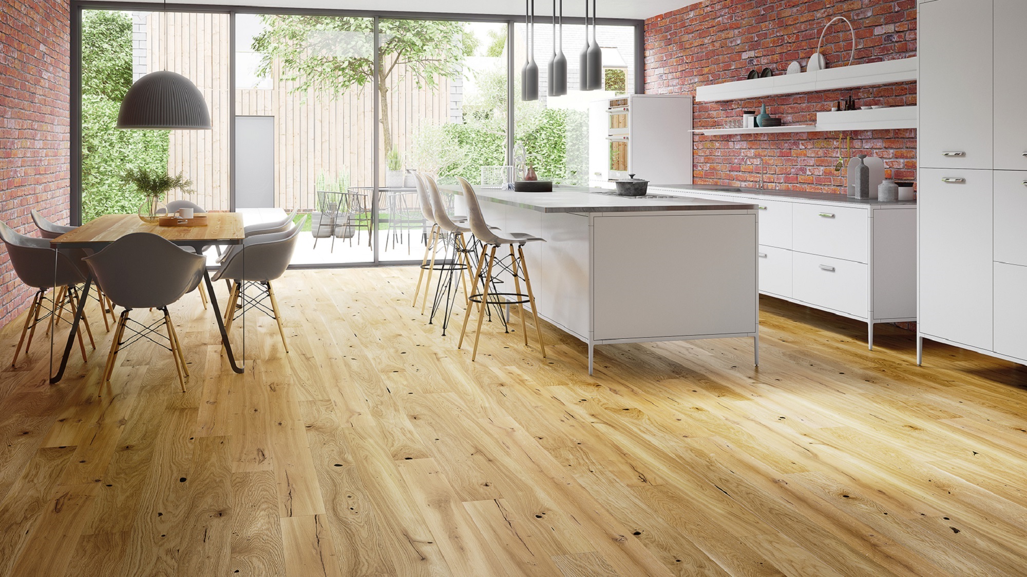 Parquet flotante mikonos de roble de 220x18cm