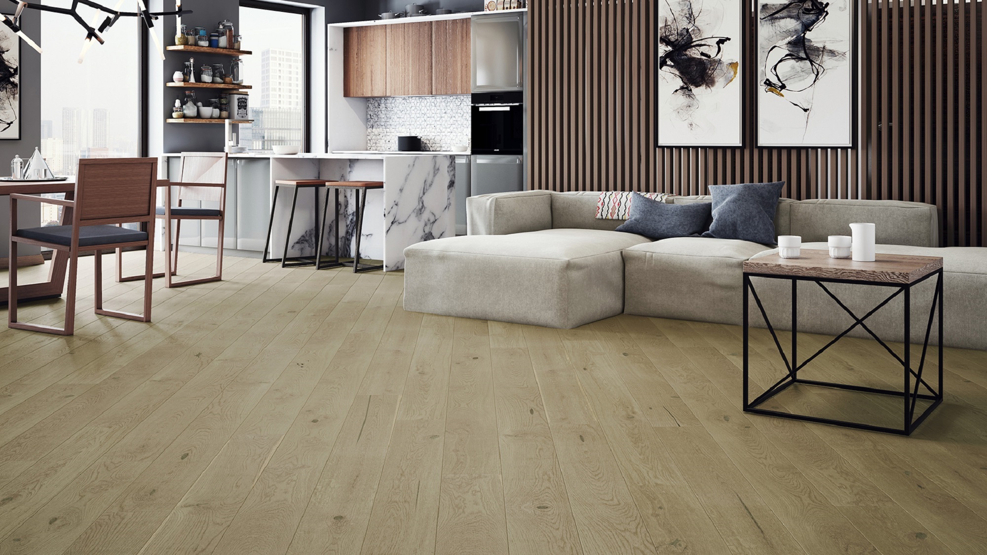 Parquet flotante santorini de roble de 220x18cm