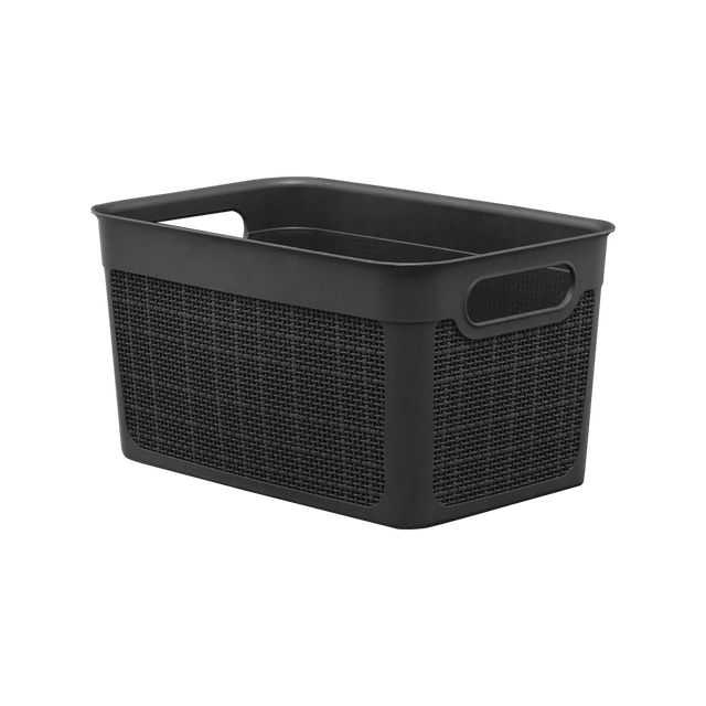 Cesta de polipropileno negro  29.1x19.7x15.6cm