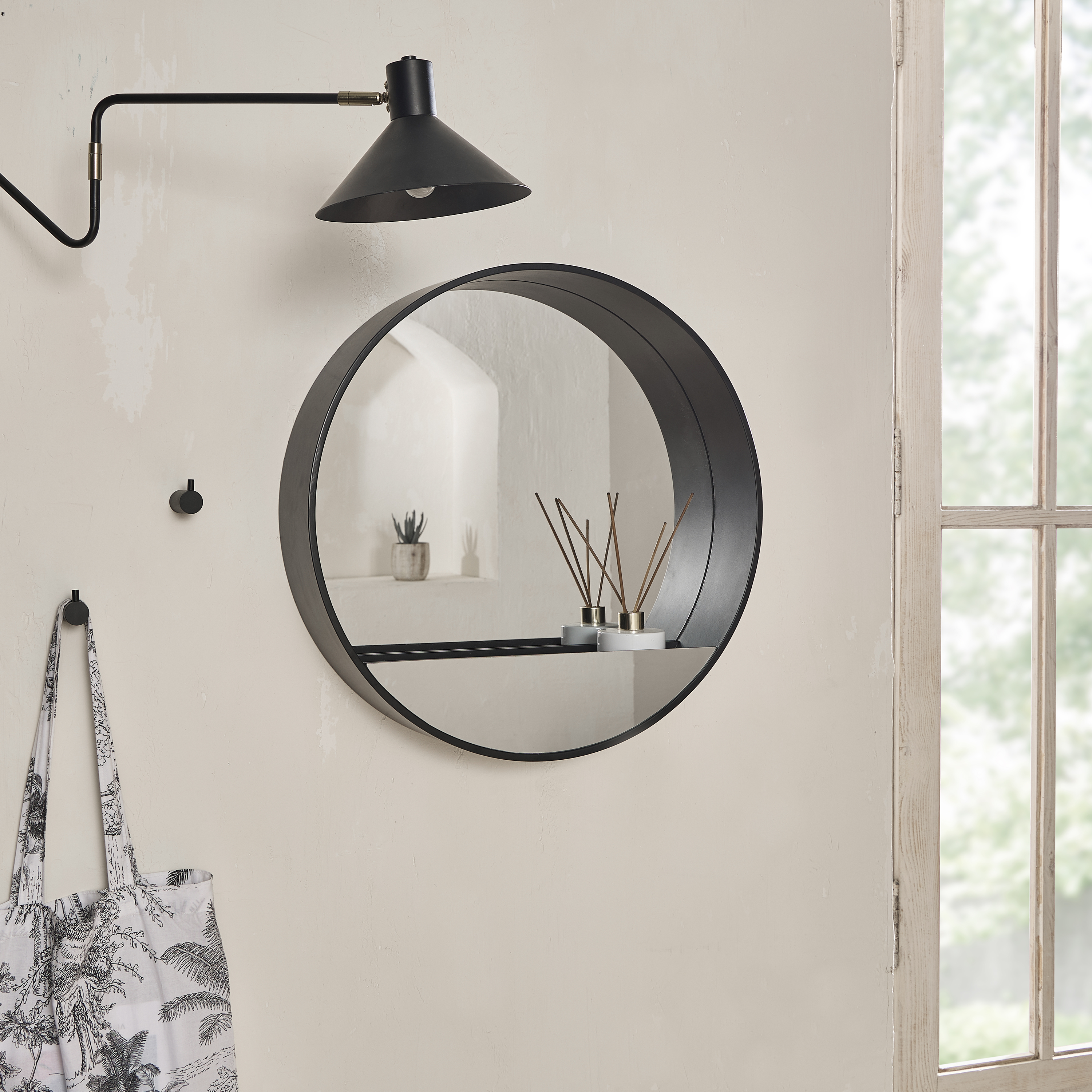 Miroir rond mdf noir Nordik tableto INSPIRE diam.55 cm - 10