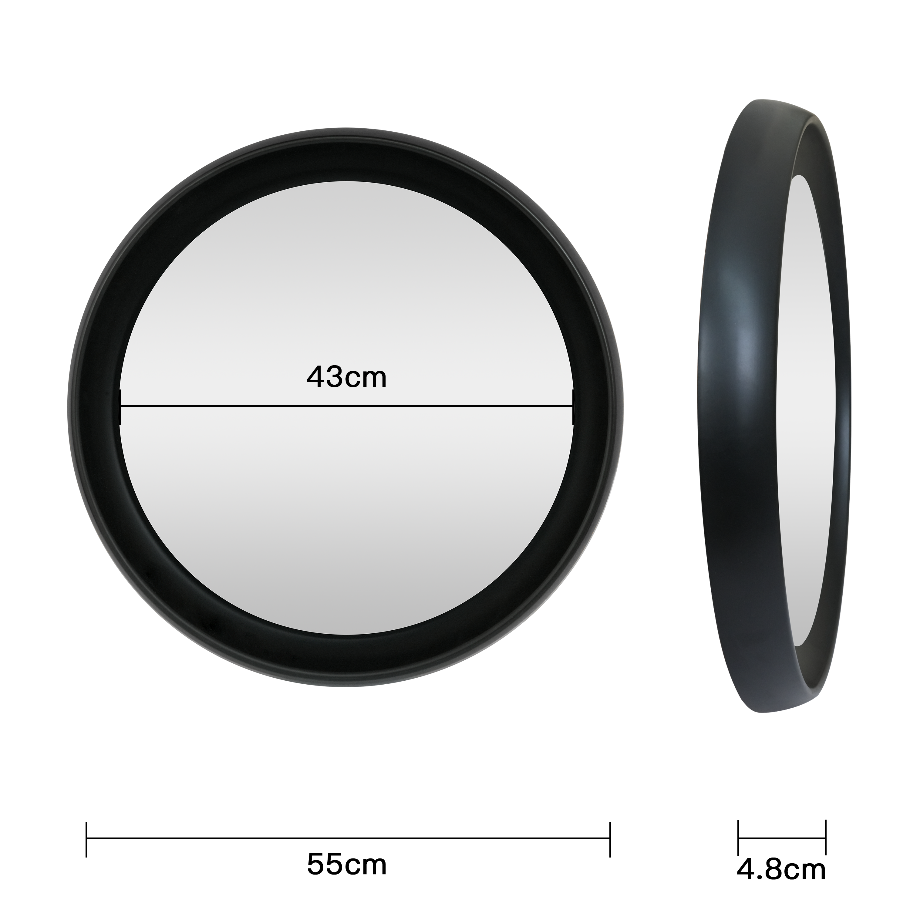 Specchio CURL tondo nero Ø 55 cm INSPIRE - 10