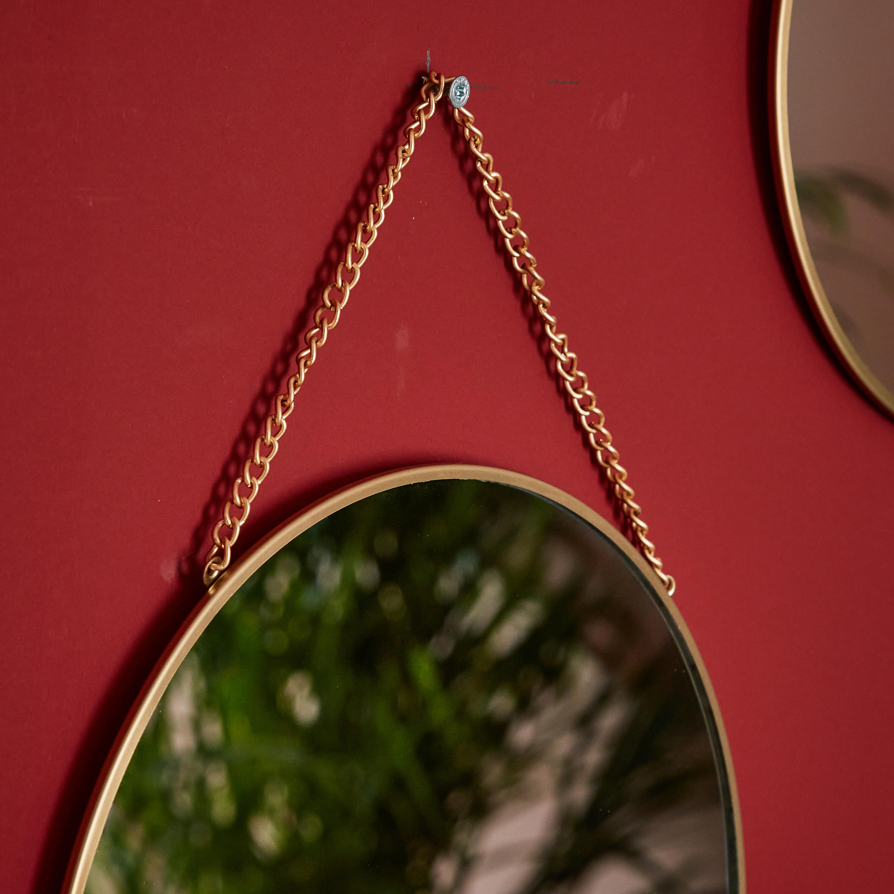 Set de 3 espejos enmarcado de pared redondo Round metal aluminio dorado mate INSPIRE de 29 cm de diámetro - 7