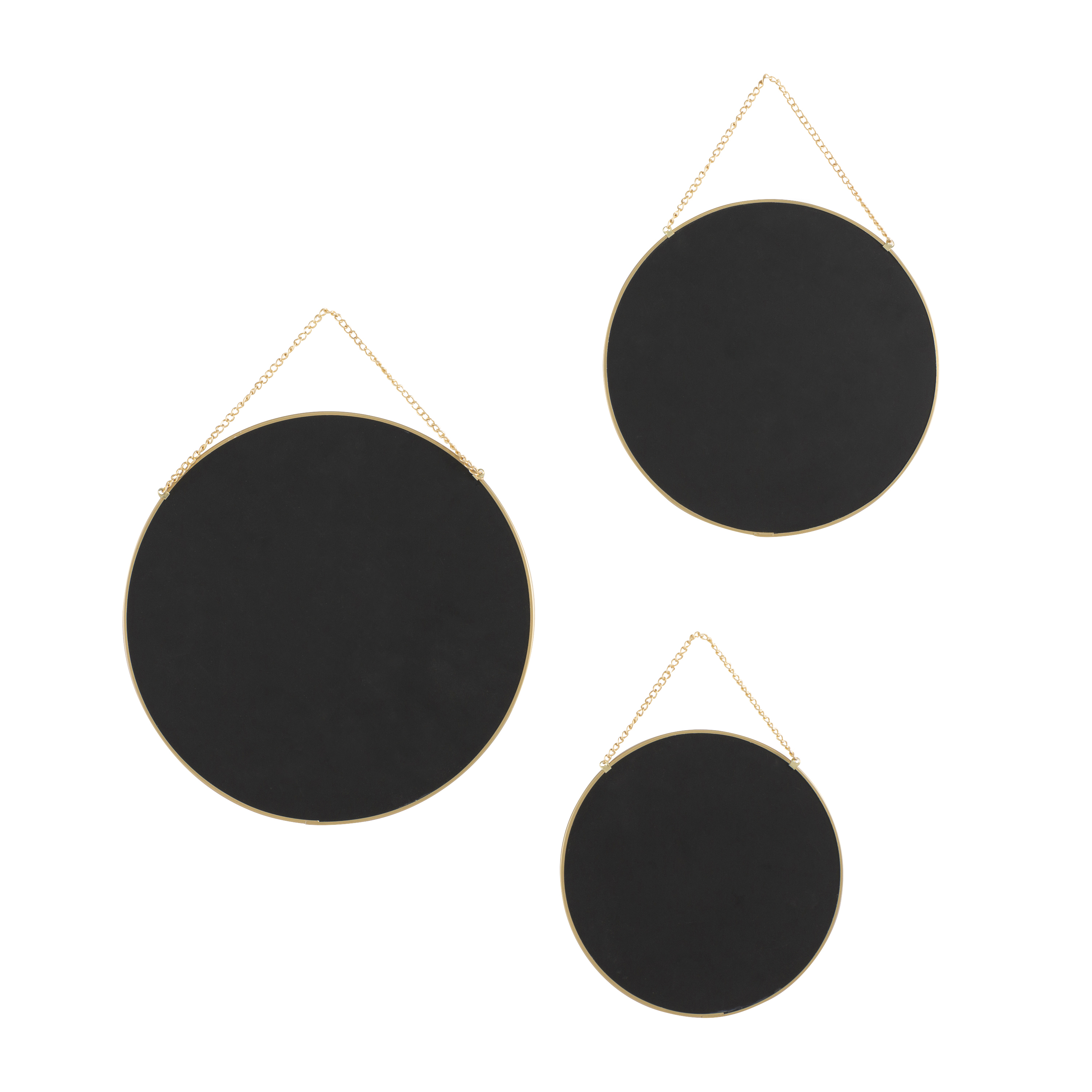 Set de 3 espejos enmarcado de pared redondo Round metal aluminio dorado mate INSPIRE de 29 cm de diámetro - 6