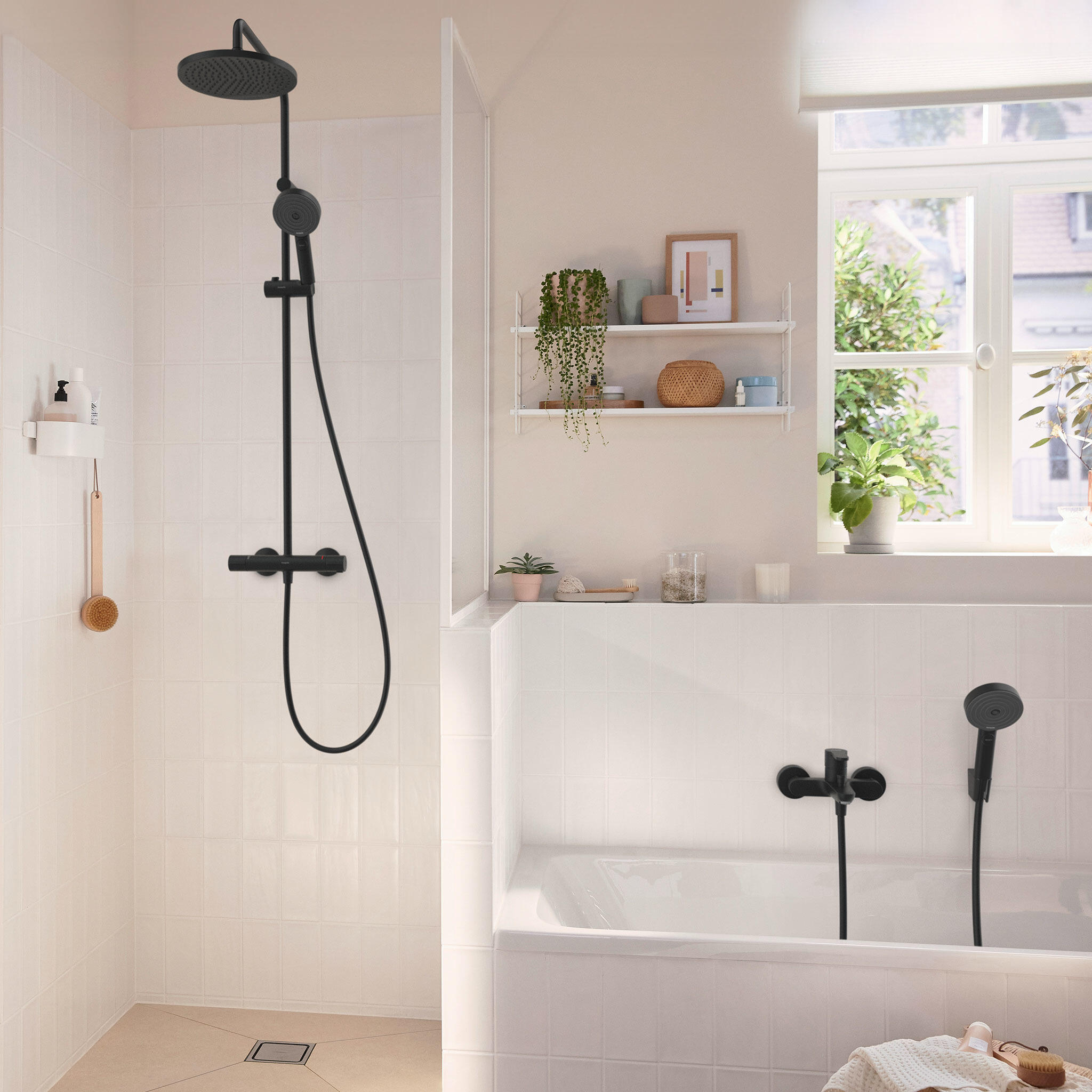 Colonne de douche avec robinet HANSGROHE Stamis eco noir mat - 3