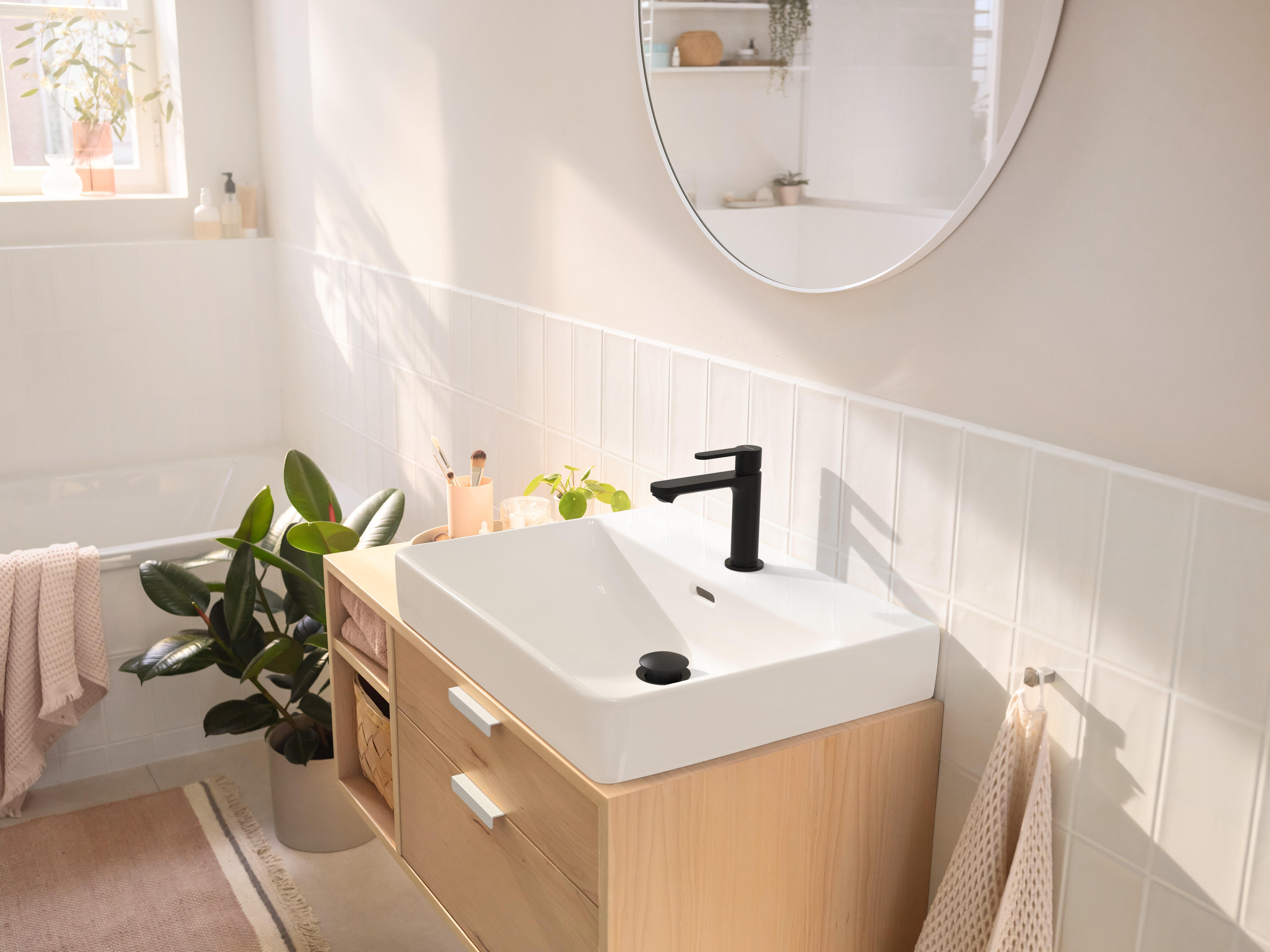Torneira para lavatório cano médio preto mate Hansgrohe - 9