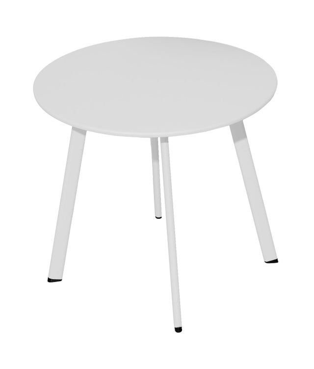Table basse Massai diamètre 40cm en acier Blanc