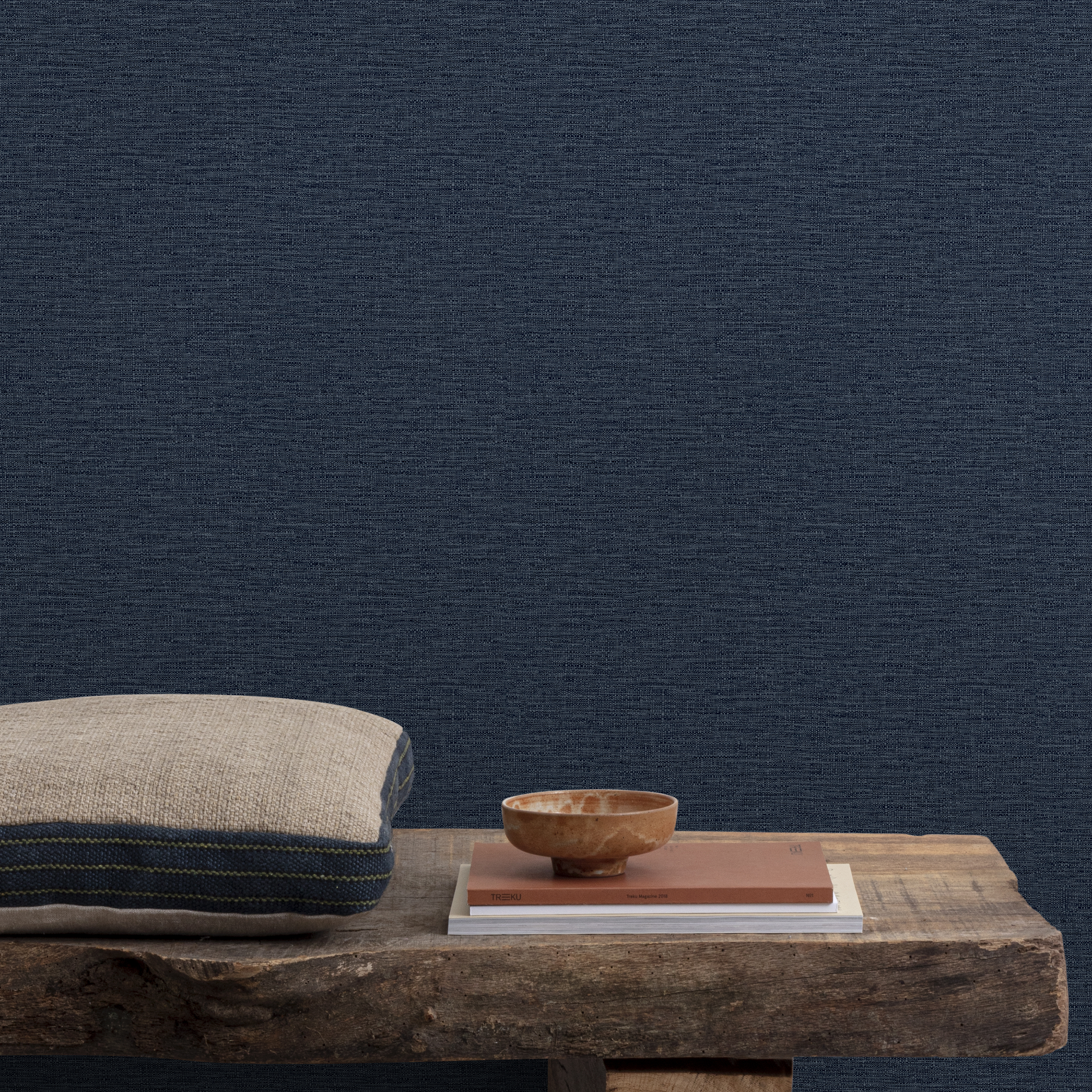 Papier peint intissé Aspect paille INSPIRE bleu némo 1 - 2