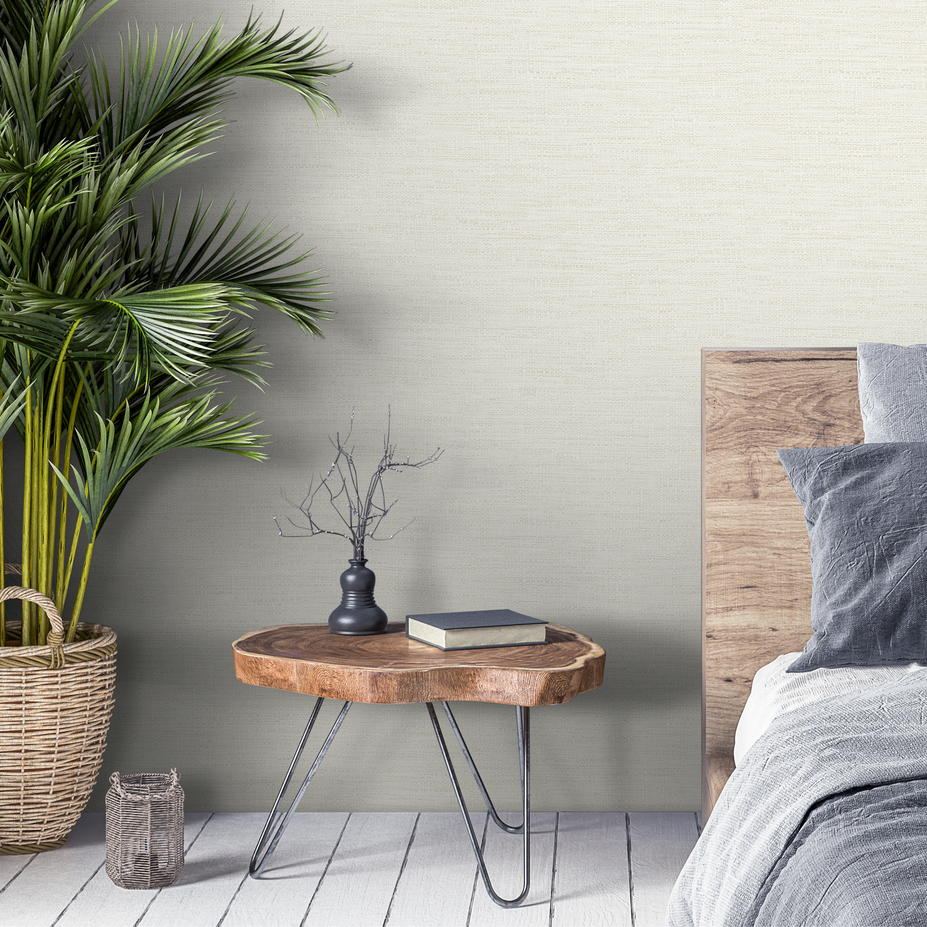 Papier peint intissé Aspect paille INSPIRE blanc paper 6 - 2