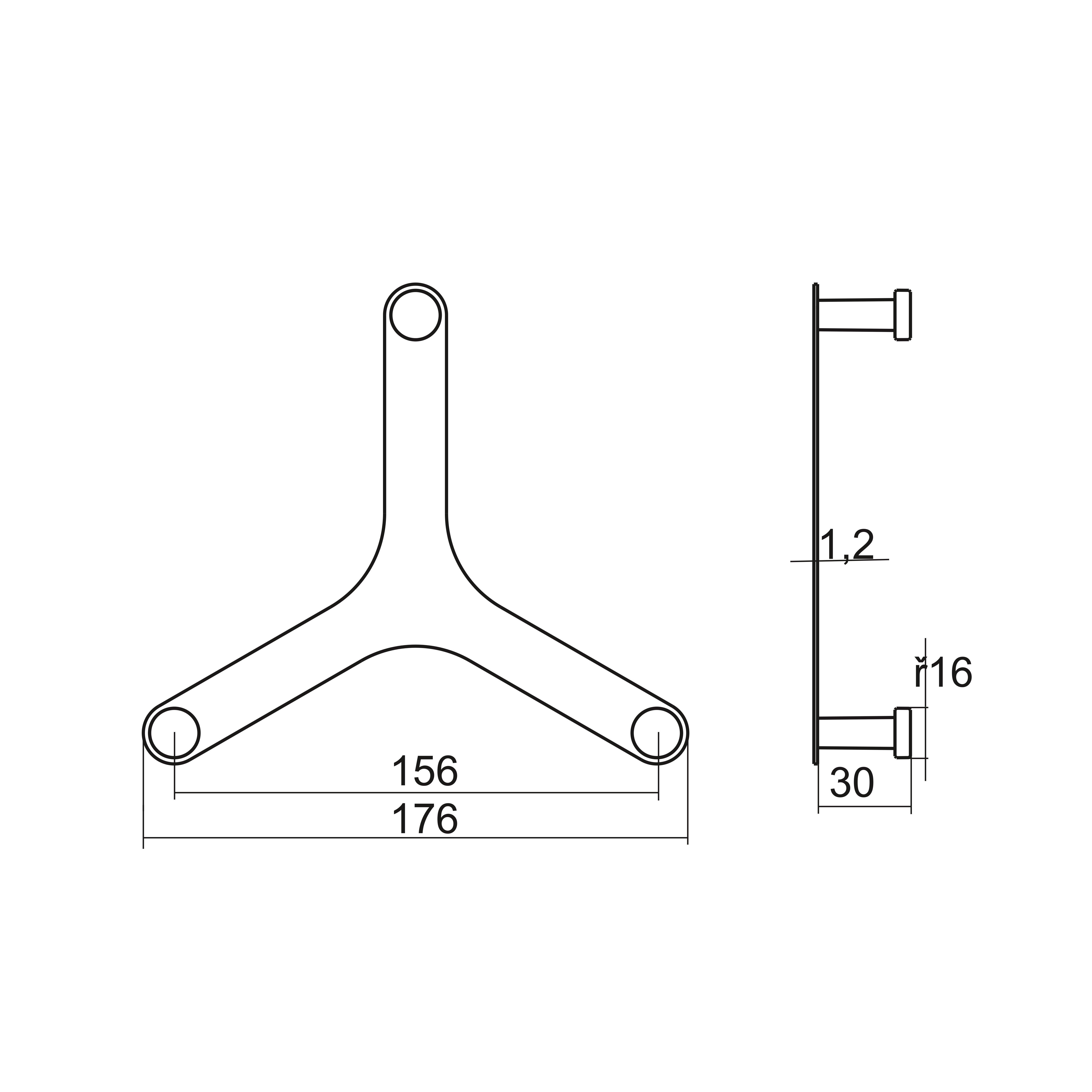 Perchero de pared acero negro con 3 ganchos, GAMET - 2