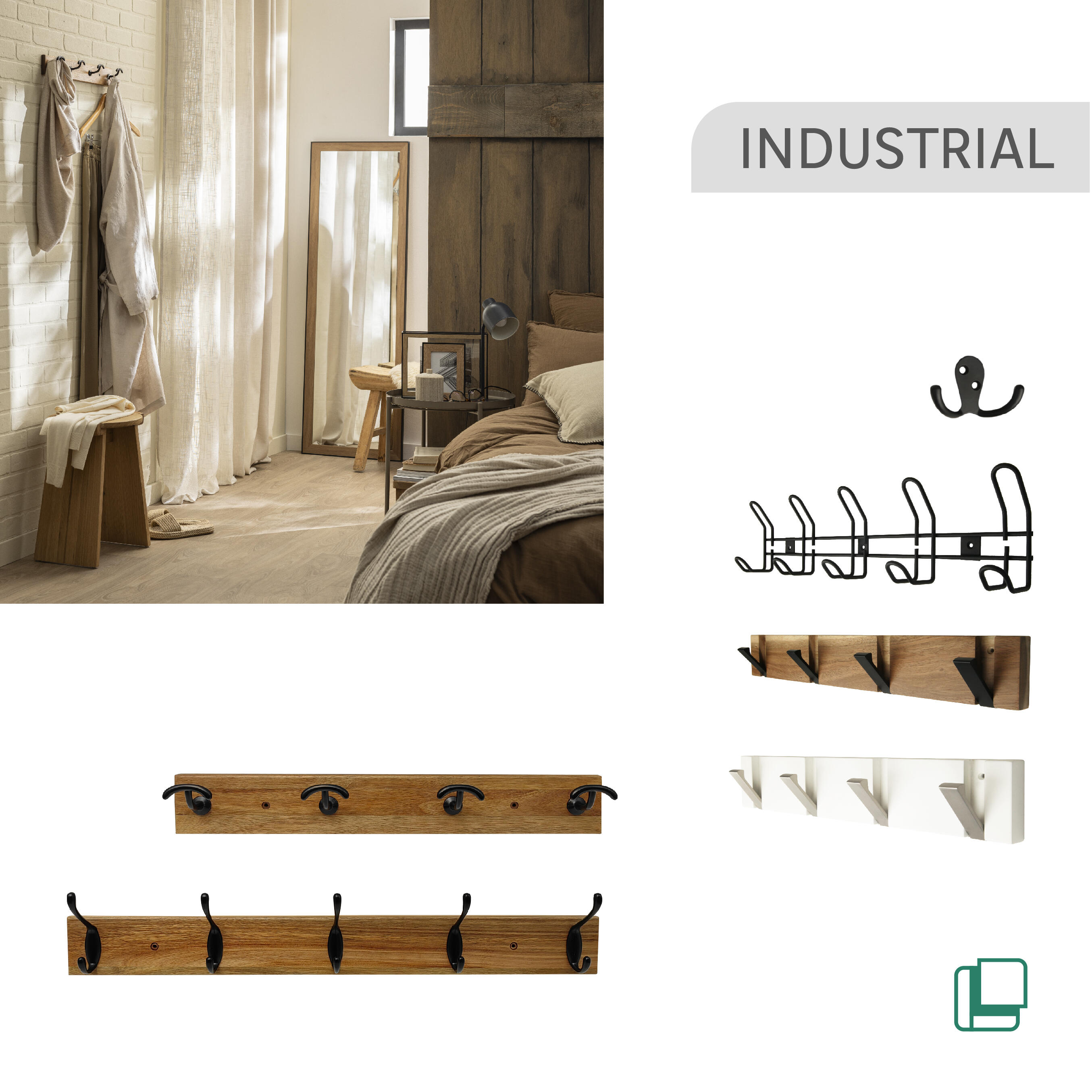 perchero de estilo industrial enriquecido visualmente  - 1