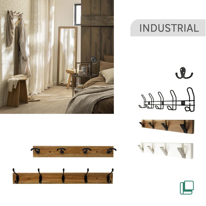 perchero de estilo industrial enriquecido visualmente 