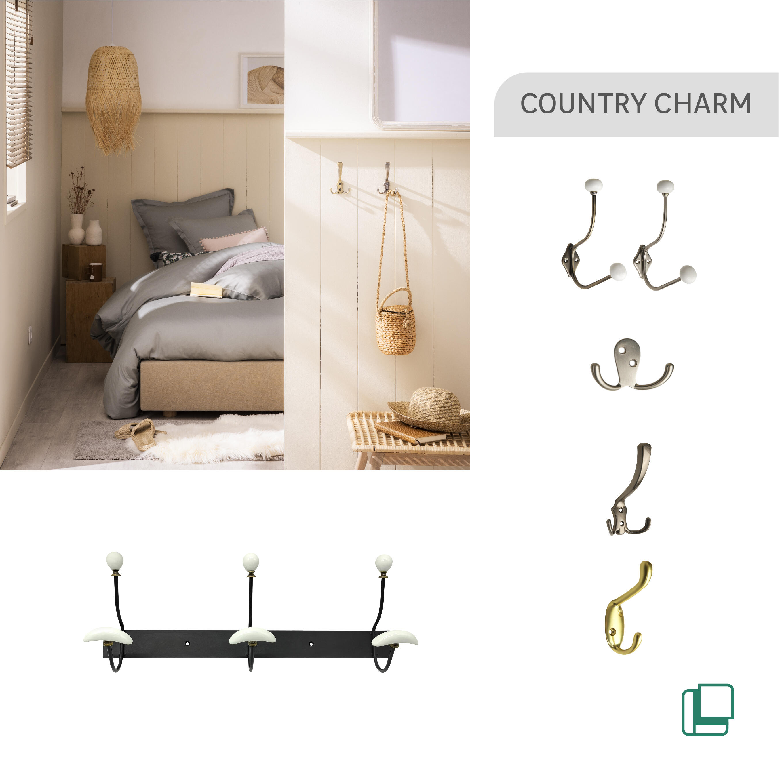 encanto del país del estilo del perchero enriquecido visual - 0