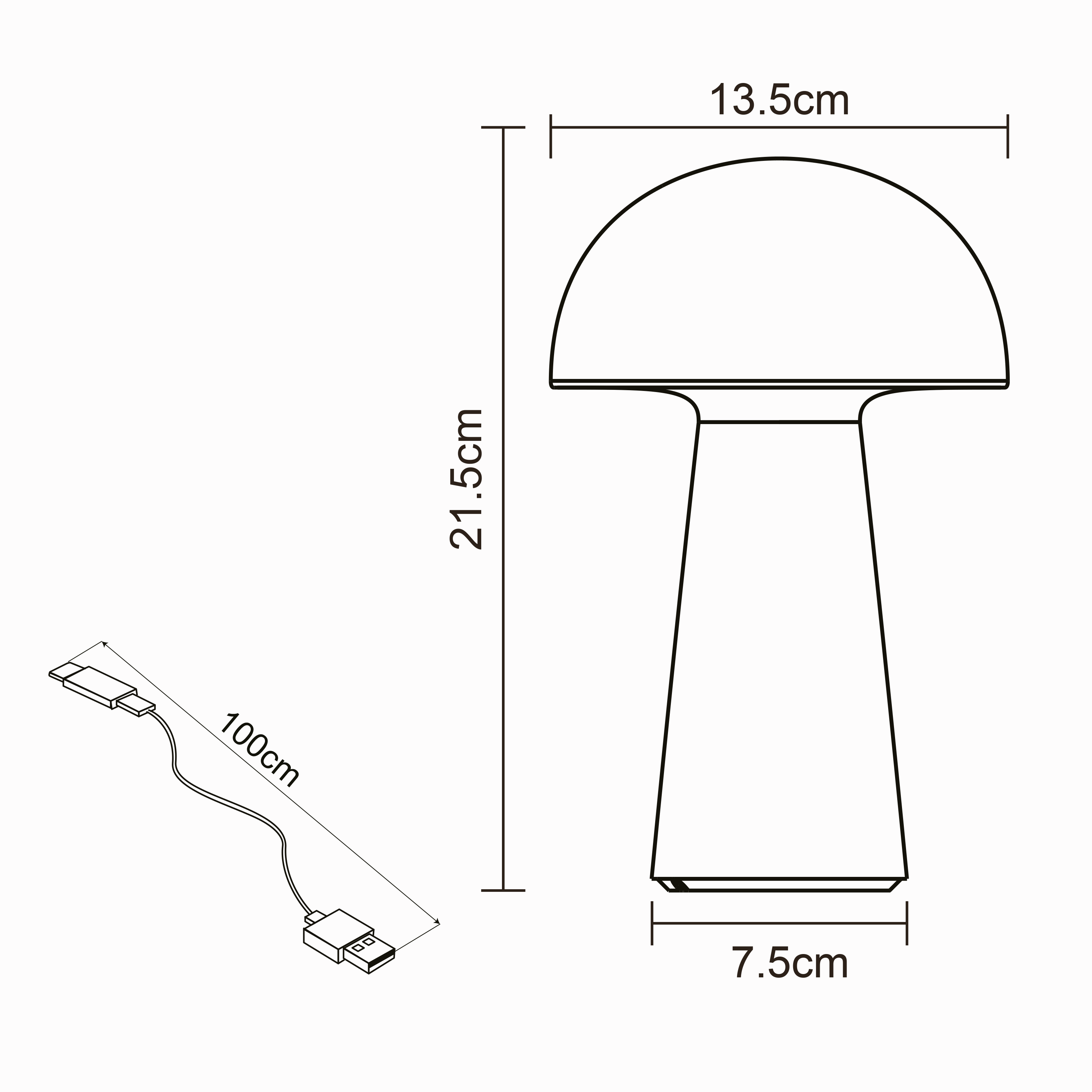 Lampe Sigrun, abs, jaune, H.21 cm, INSPIRELED - 8