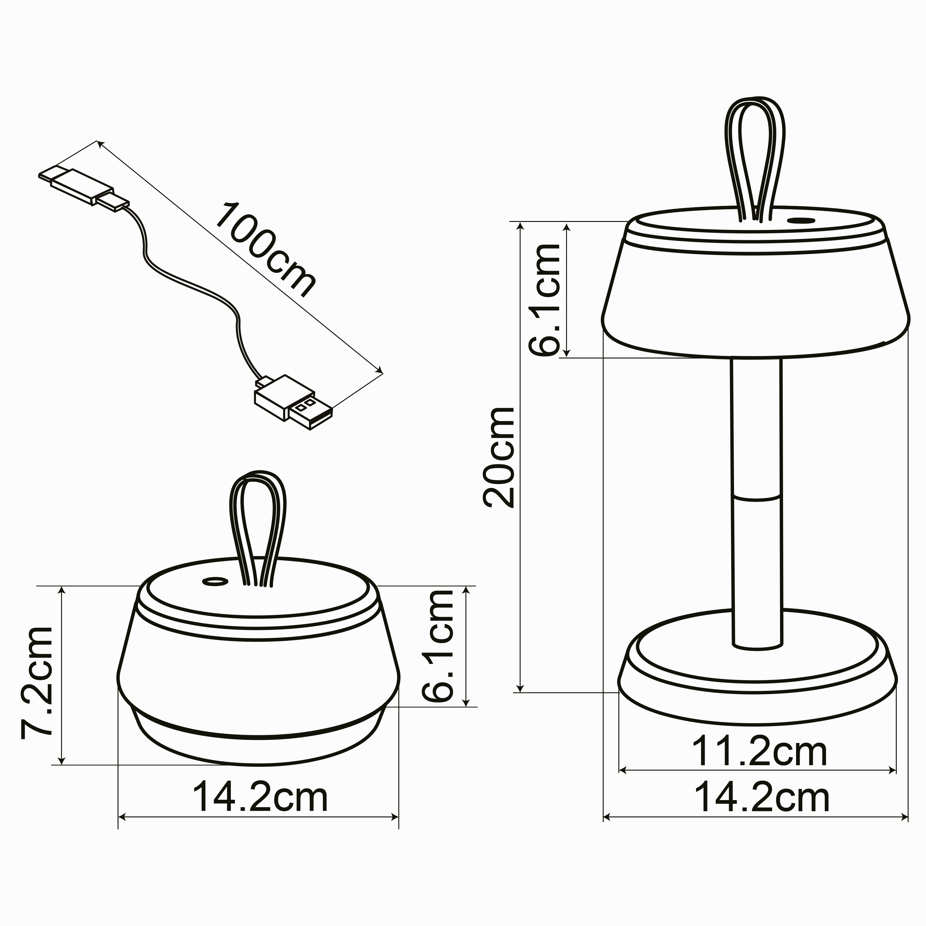 Lampe LED Too touch fonction rechargeable, abs, rose, H.20 cm, INSPIRE - 9