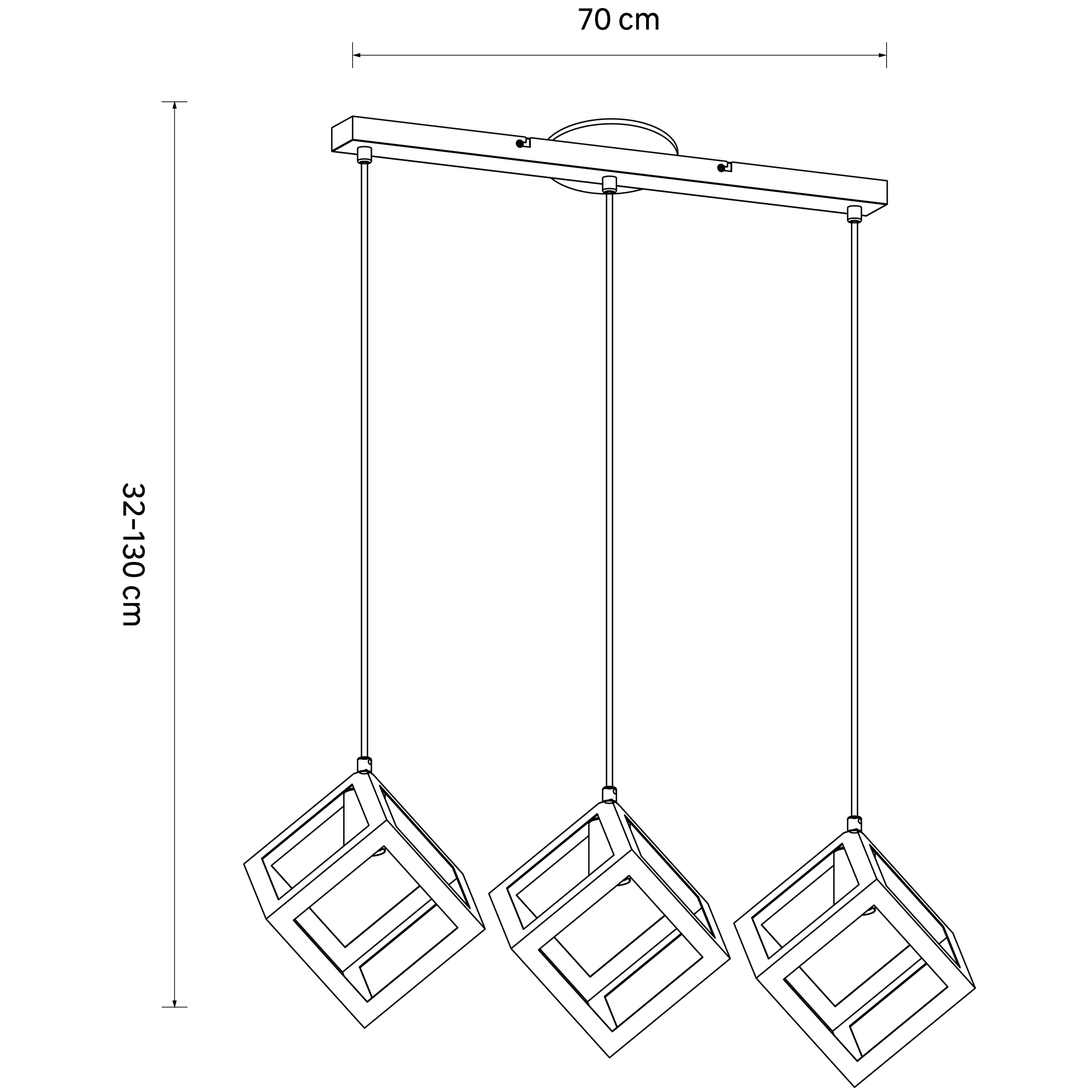 Lampa wisząca Plywood czarna 3 x E27 Inspire - 8