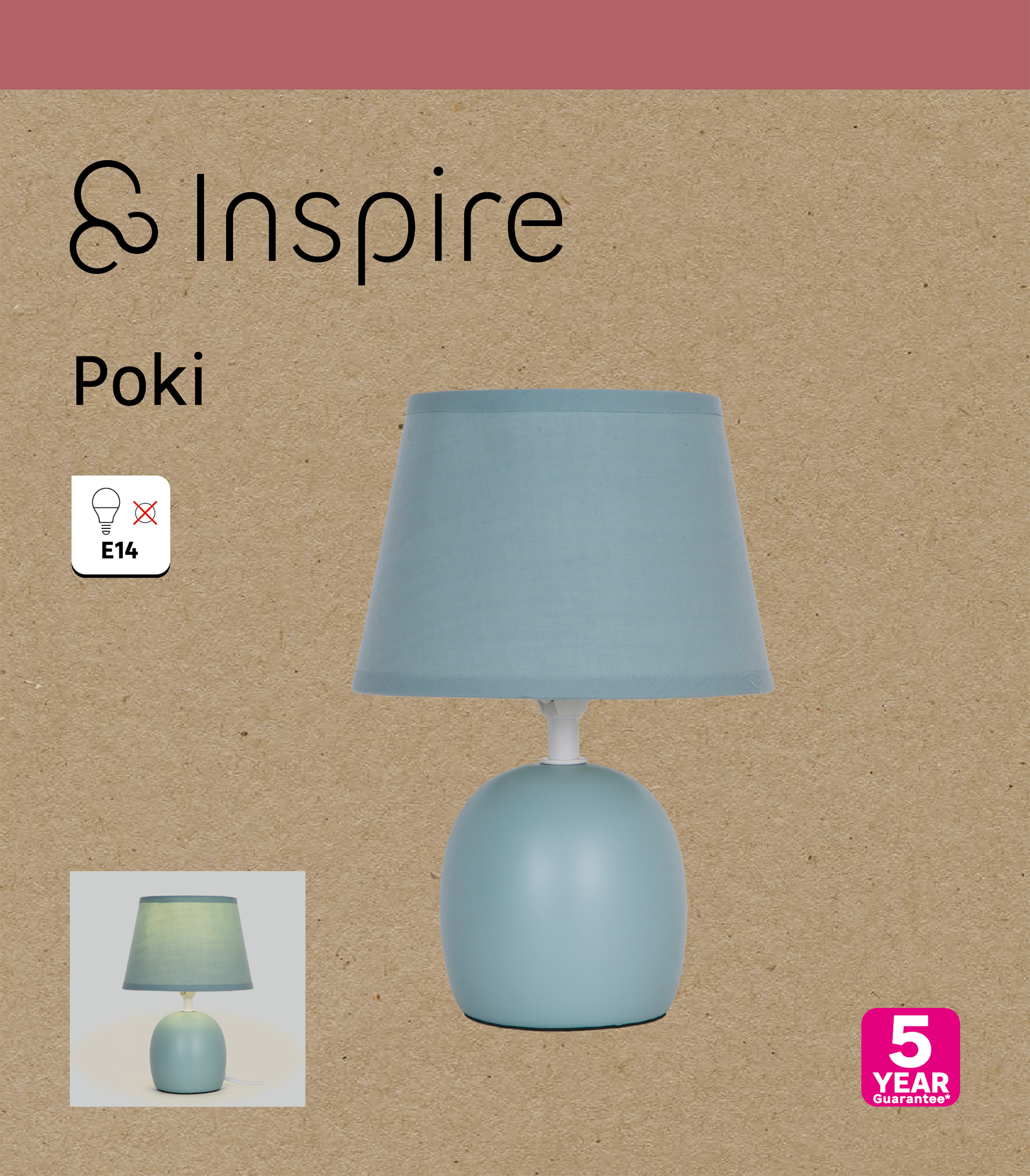 Lampa stołowa Poki zielona E14 Inspire - 12