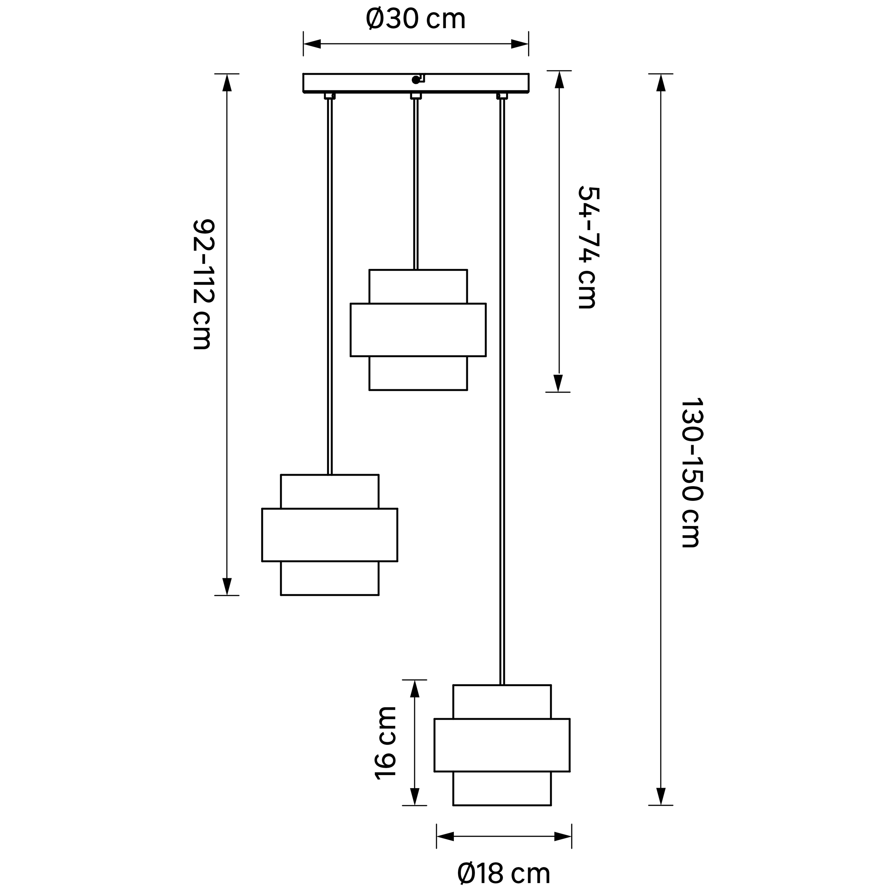 Lampa wisząca Croon czarno-złota 3 x E27 Inspire - 8