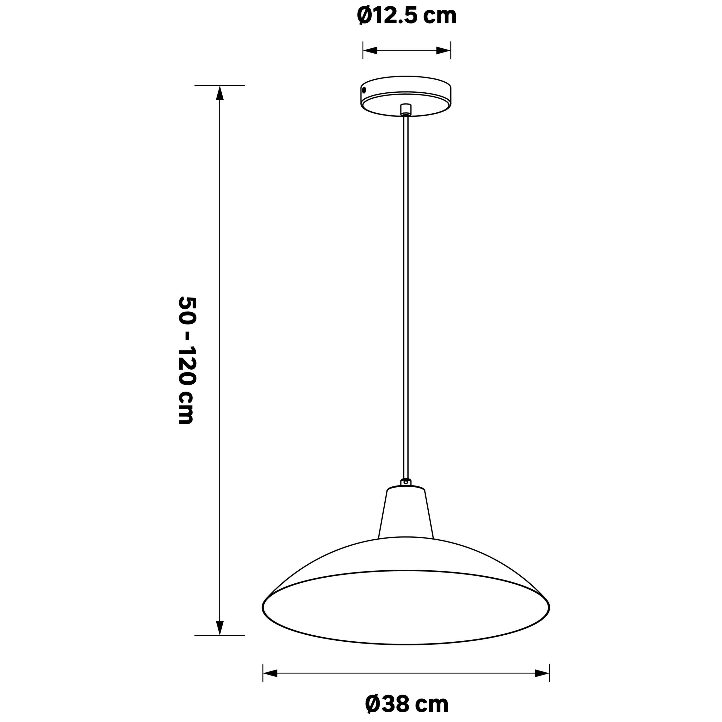 Suspension Utea fer, noir, Diam.38 cm INSPIRE, E27 - 6