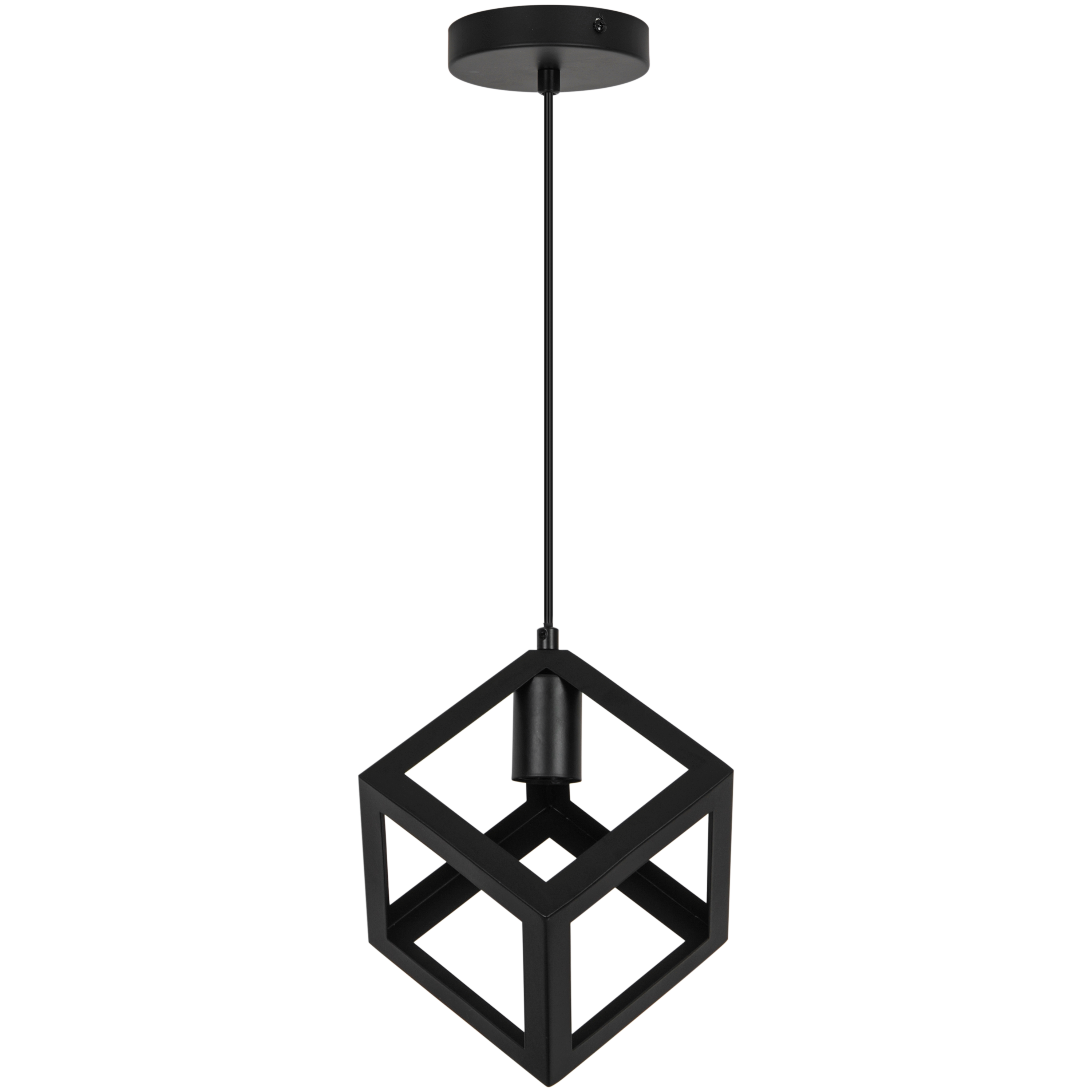 Lampadario Design Polywood nero paralume nero E27 Ø16cm INSPIRE - 2