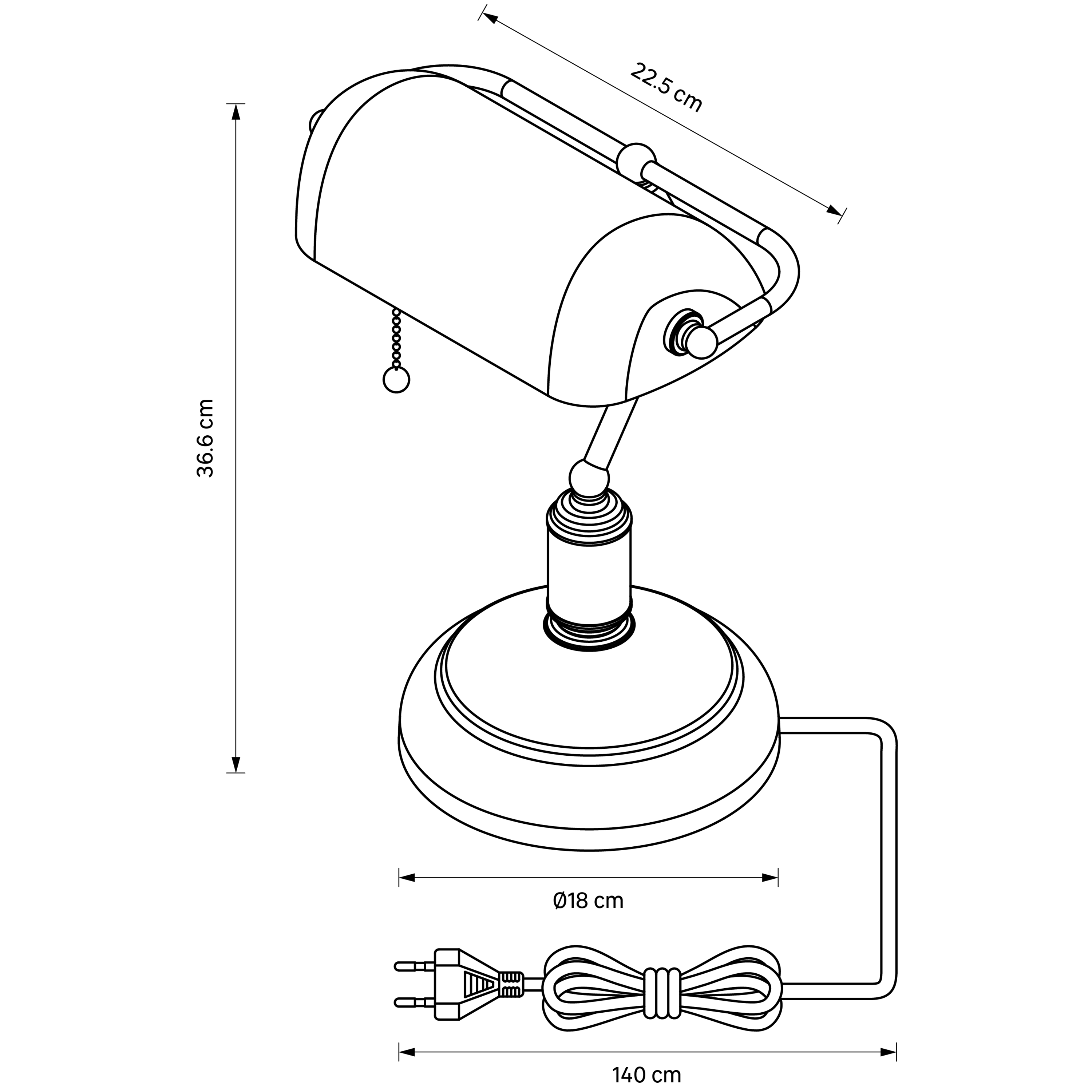 Lampe Anita, fer, verre vert, H.40 cm INSPIRE, E27 - 6