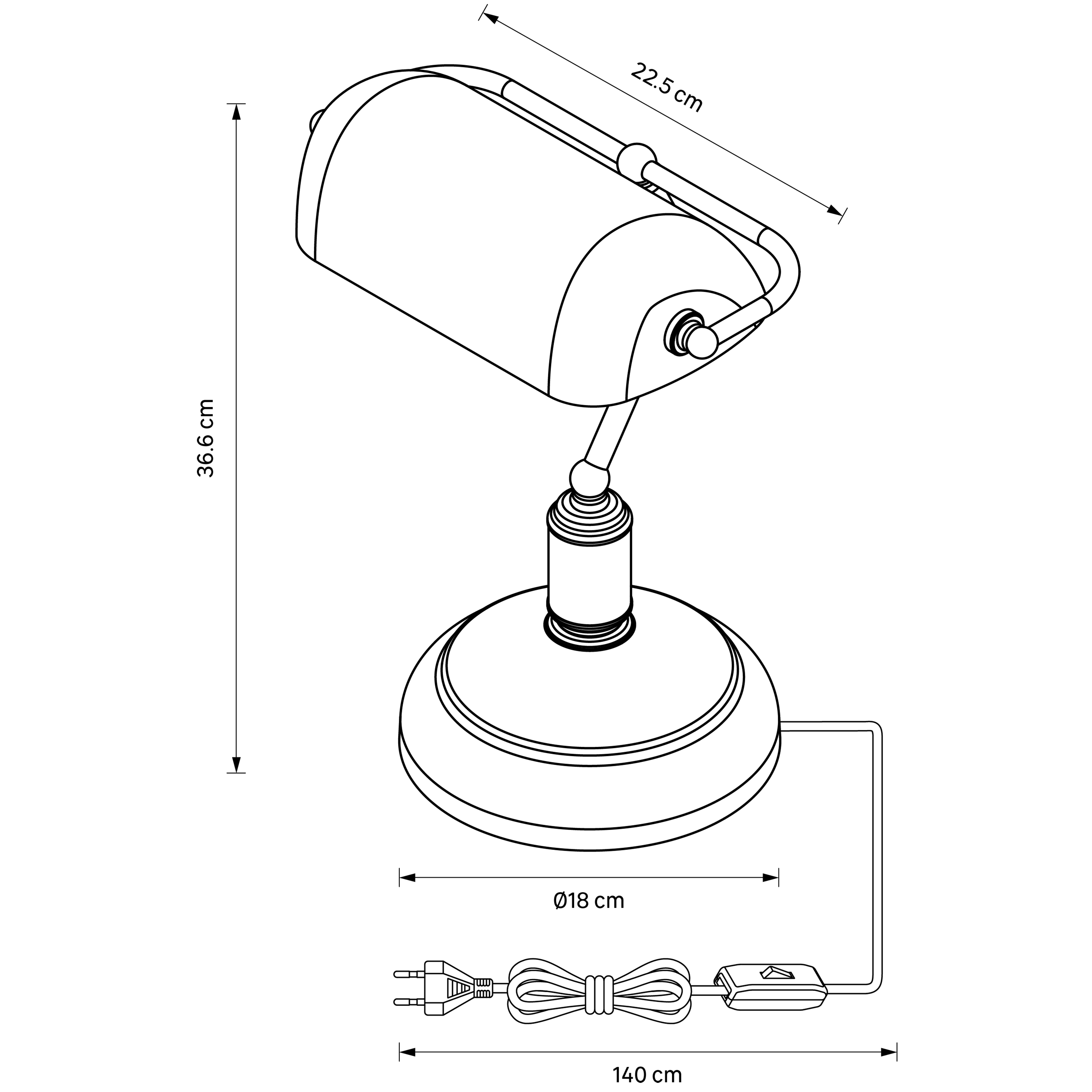 Lámpara de mesa compatible con casquillo E27 Anita INSPIRE con estructura hierro negro pantalla negra de hierro alimentación a red - 3