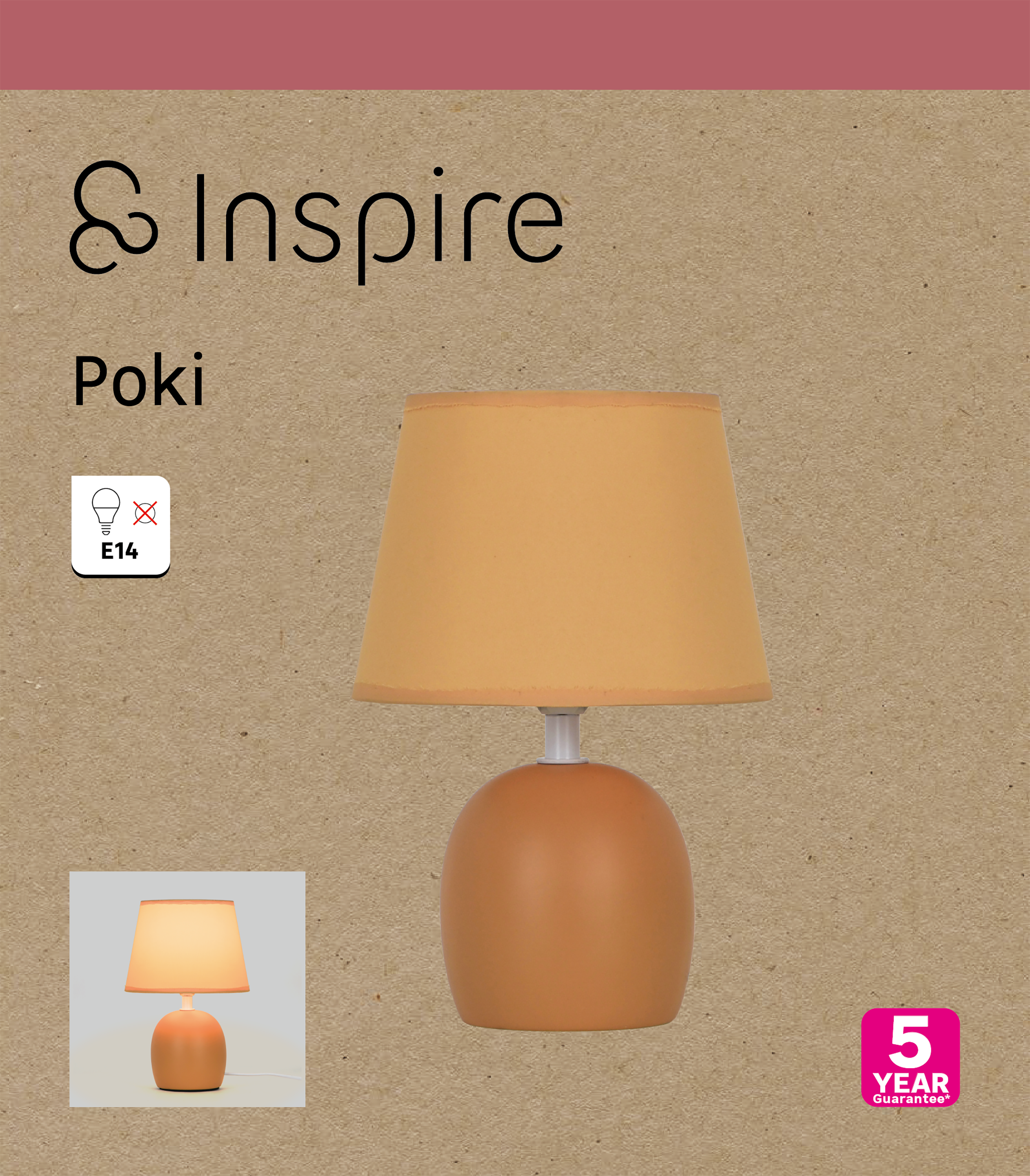 Lampka stołowa Poki pomarańczowa E14 Inspire - 8