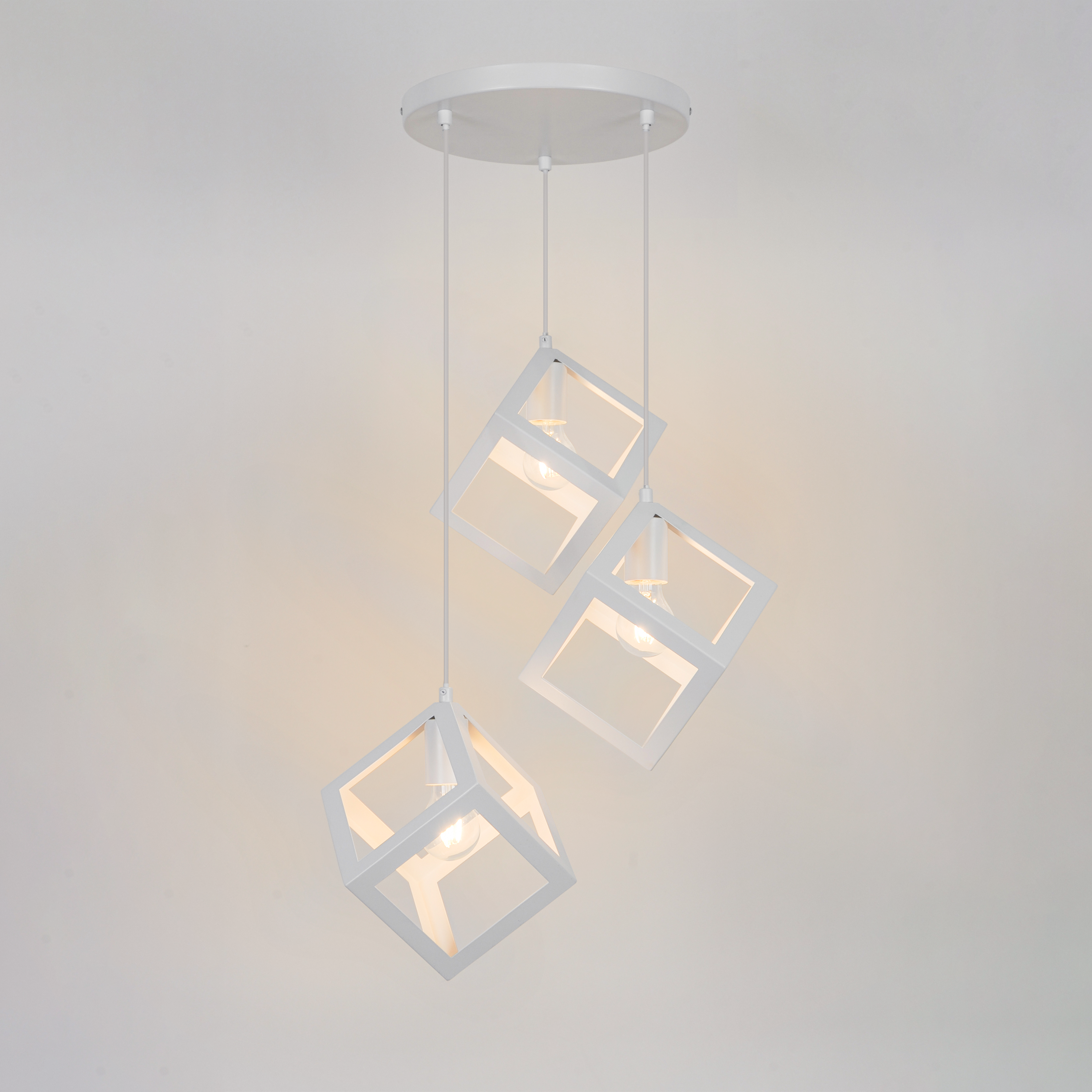 Lampa wisząca Plywood biała 3 x E27 Inspire - 7