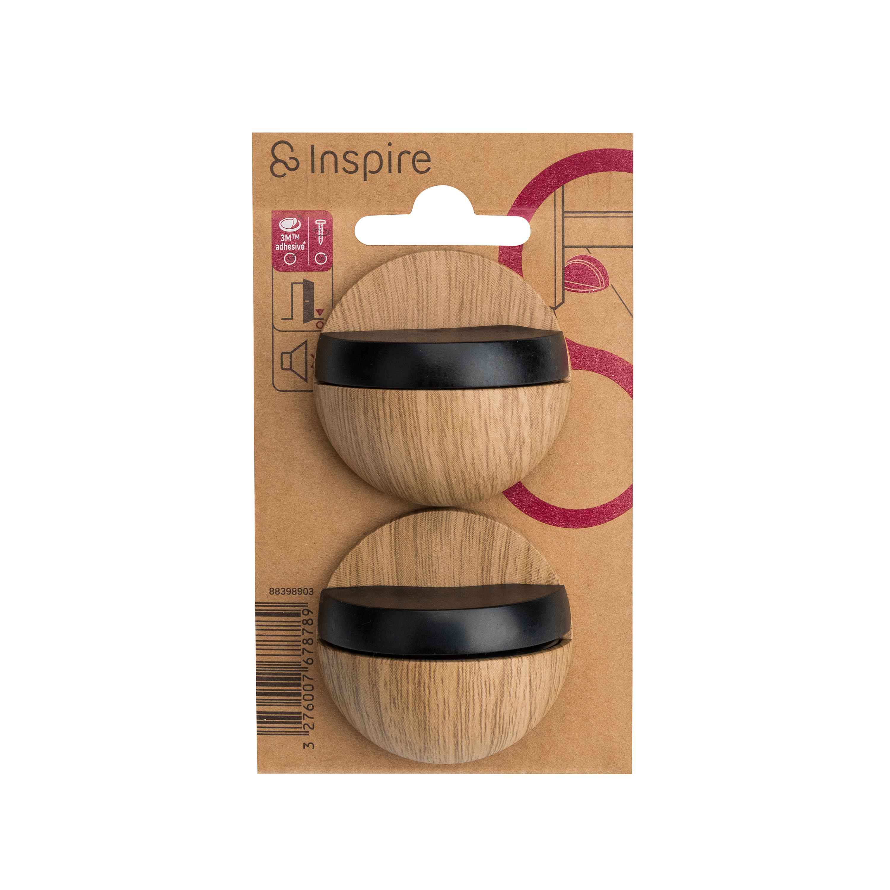 Odbojnik drzwiowy kulisty dąb DS41 średnica 4.7 cm 2 sztuki Inspire - 8