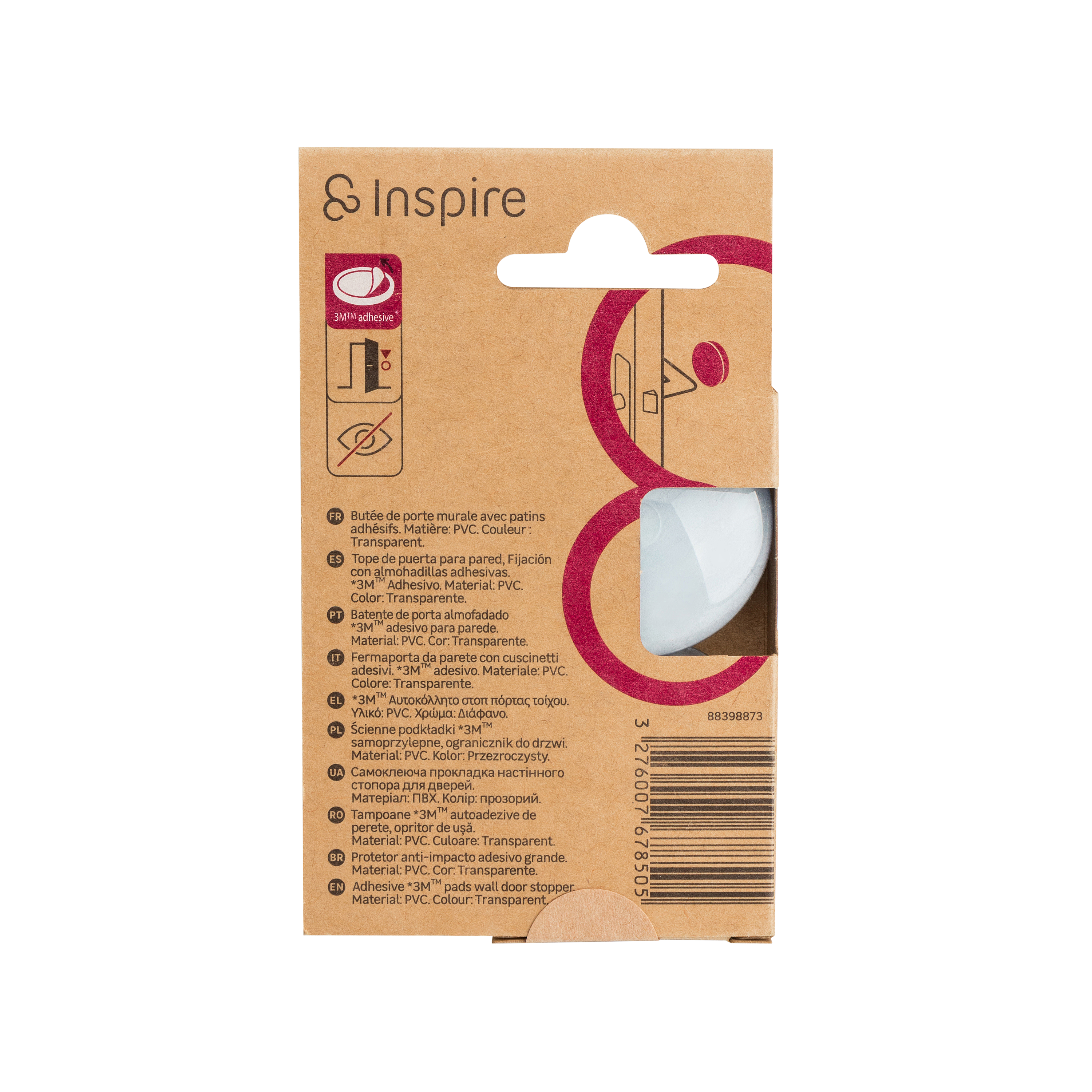 Batente adesivos  parede transp 2.1x12cm 6 peças - 5