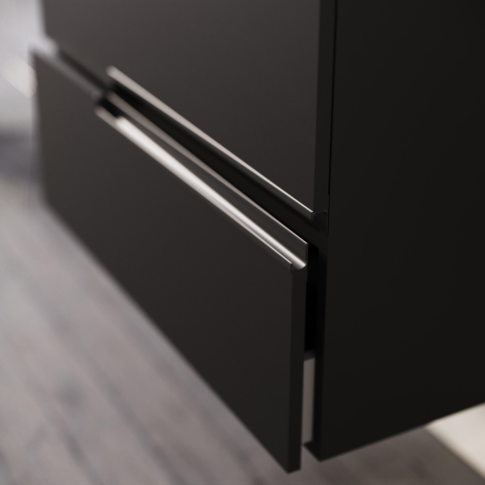 Móvel de casa de banho 2 gavetas 80x46x54 cm preto mate Aml One - 4