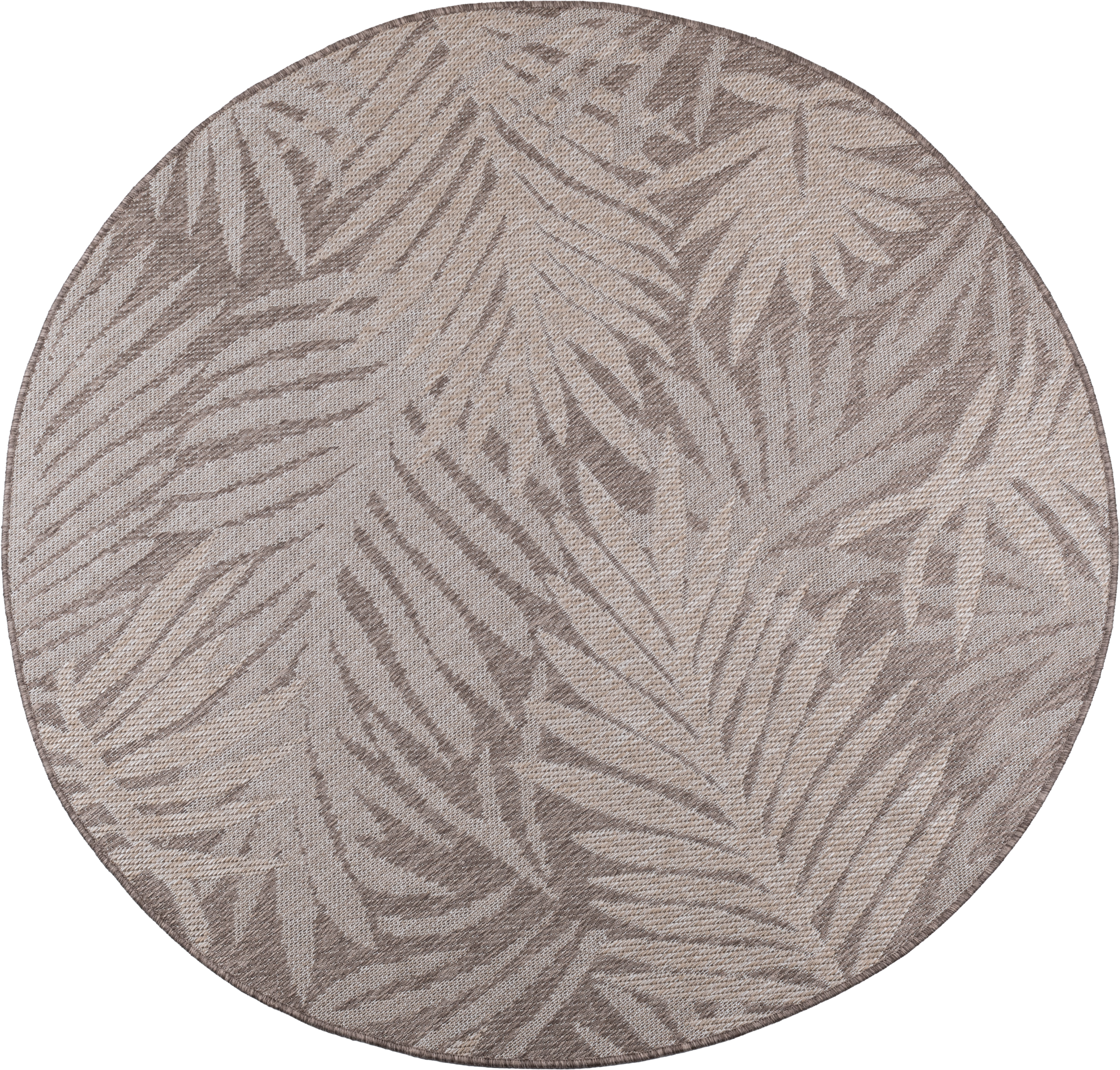 Dywan zewnętrzny okrągły Pio Outdoor Palmy beżowy śr. 160 cm