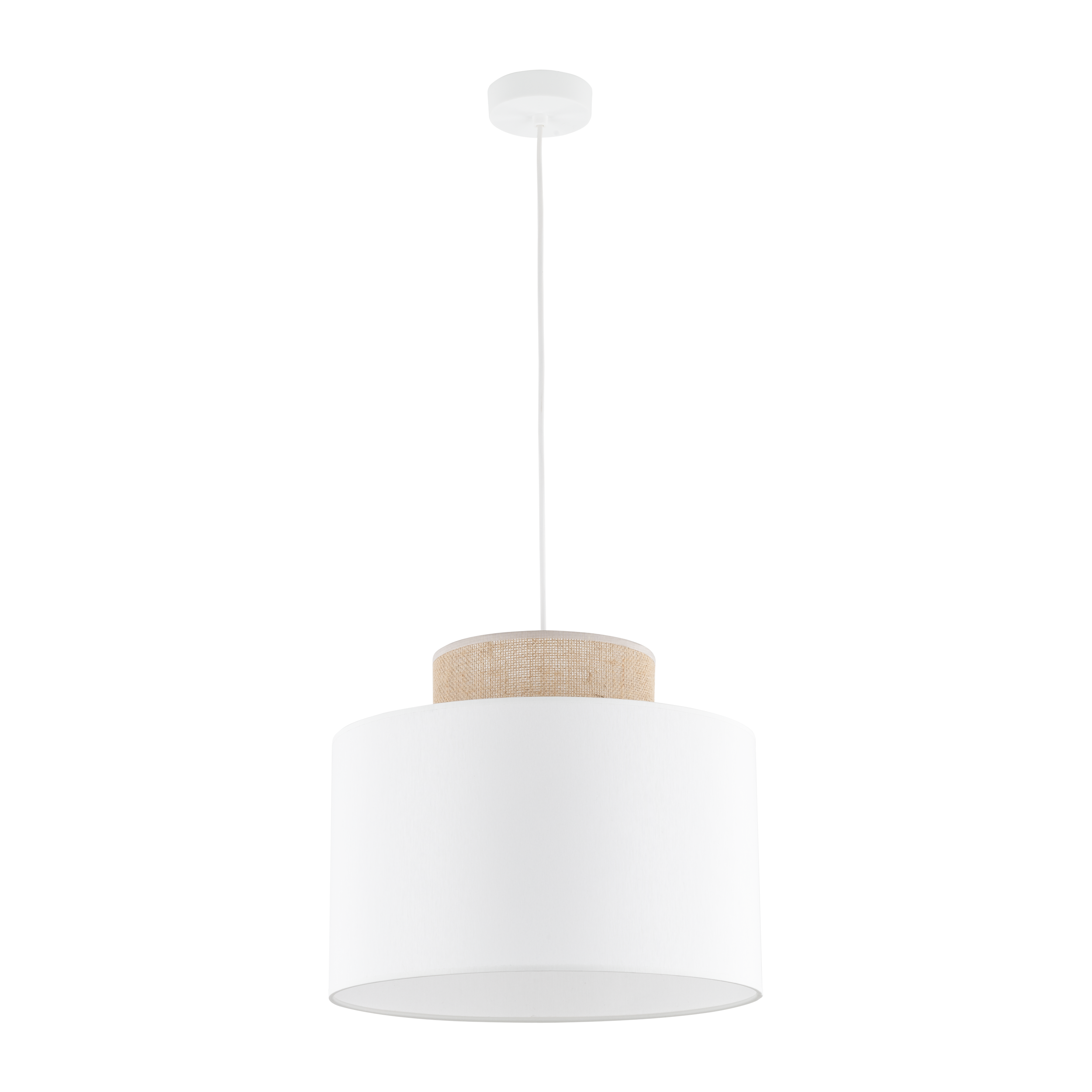 Lampa wisząca Duo juta biała E27 Tk Lighting
