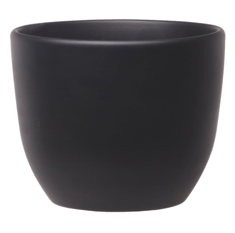 Doniczka ceramiczna Baryłka śr.19 cm czarna eko