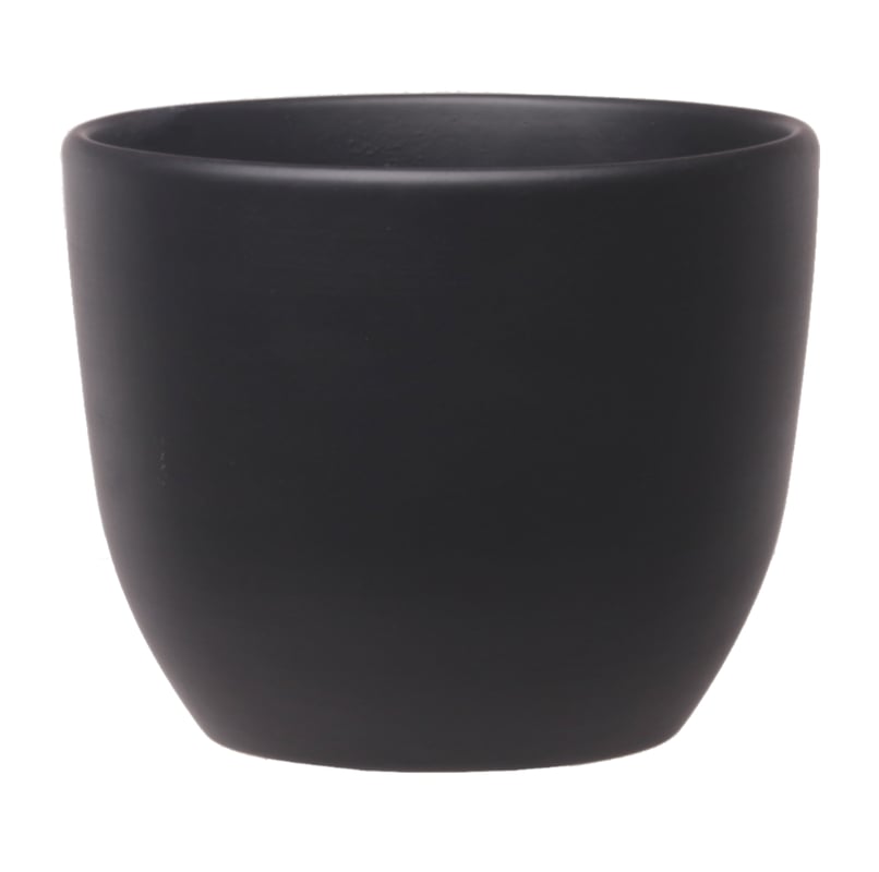 Doniczka ceramiczna Baryłka śr.16 cm czarna eko