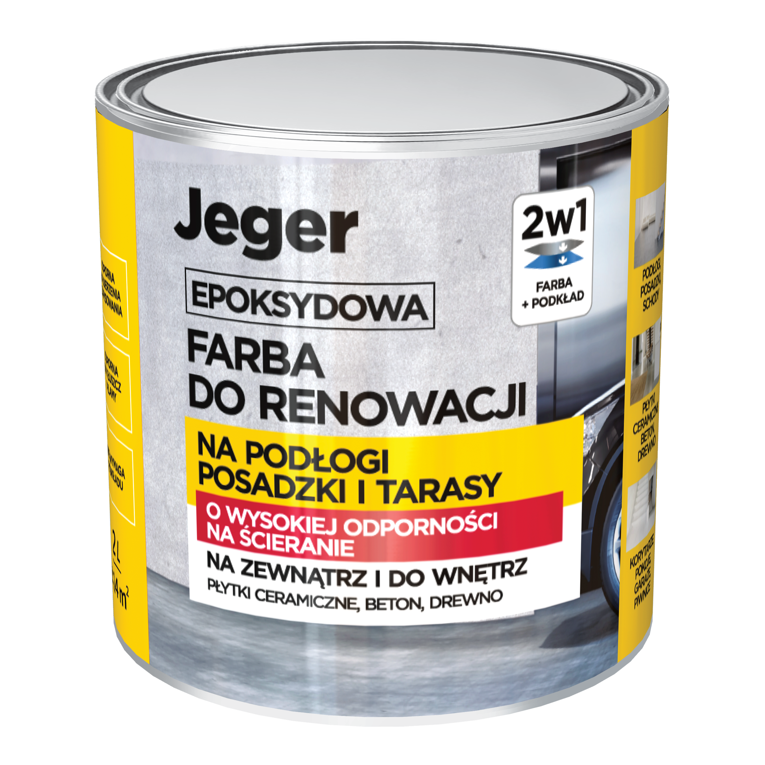 Farba renowacyjna posadzki tarasowe 2 litry baza C Jeger