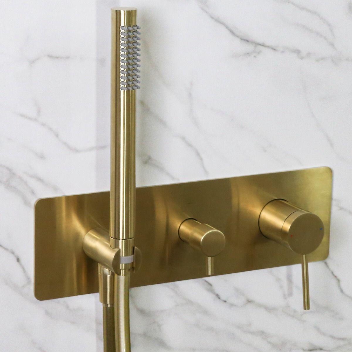 Conjunto de duche de encastre dourado Envol - 3