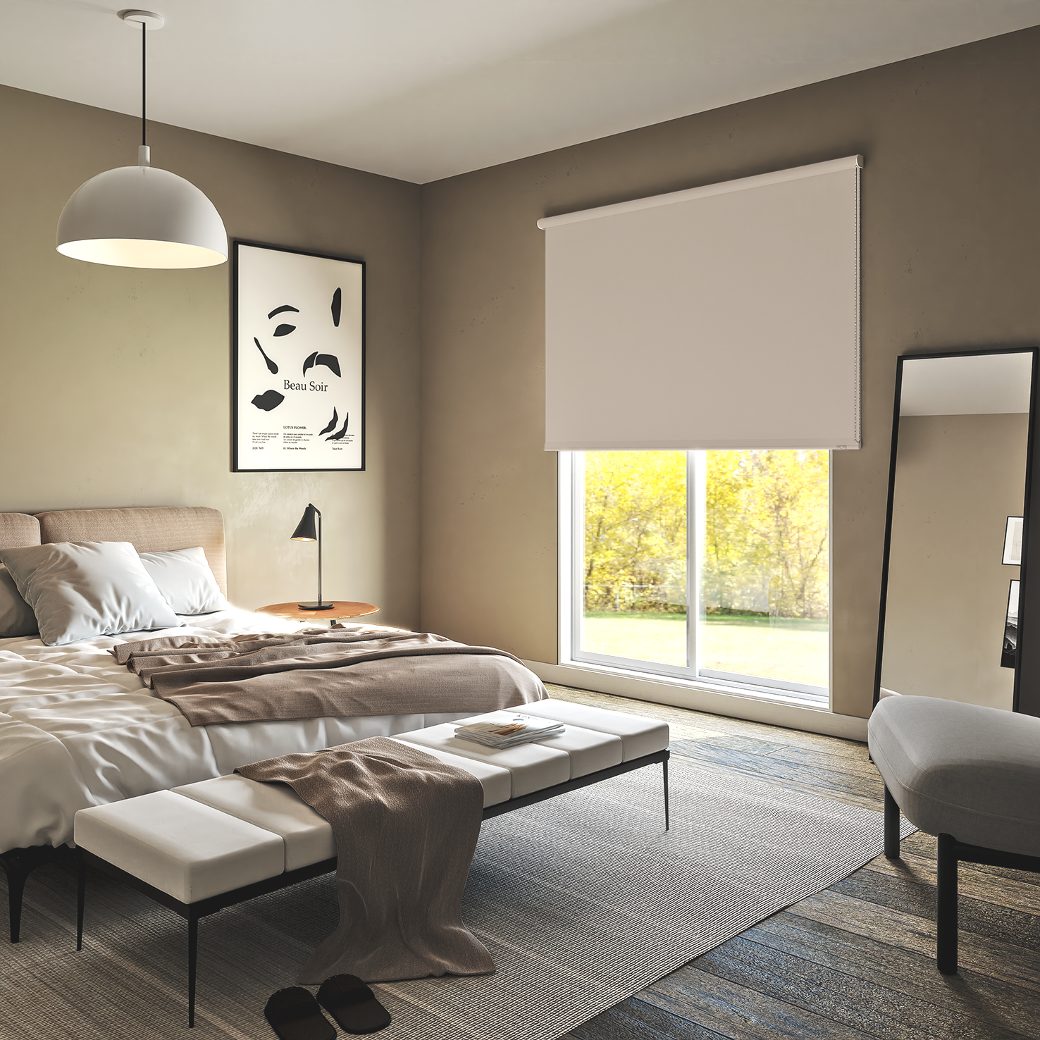 Estor enrollable opaco mambo beige inspire de 90x190cm