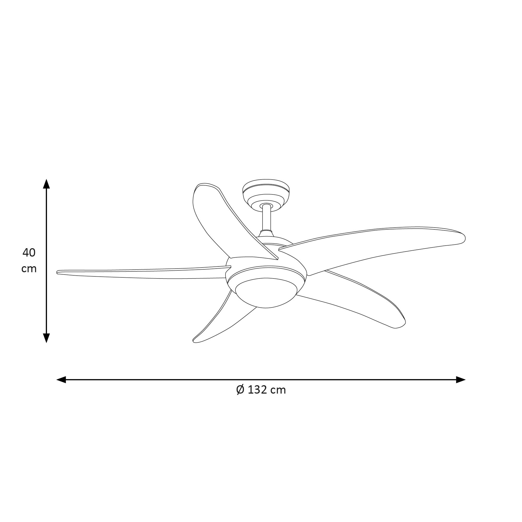 Ventilador de techo con luz motor DC Ragnar níquel 132 cm - 10
